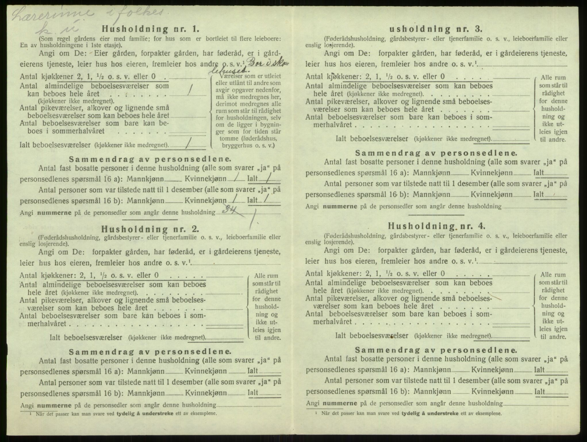 SAB, 1920 census for Hjelme, 1920, p. 308