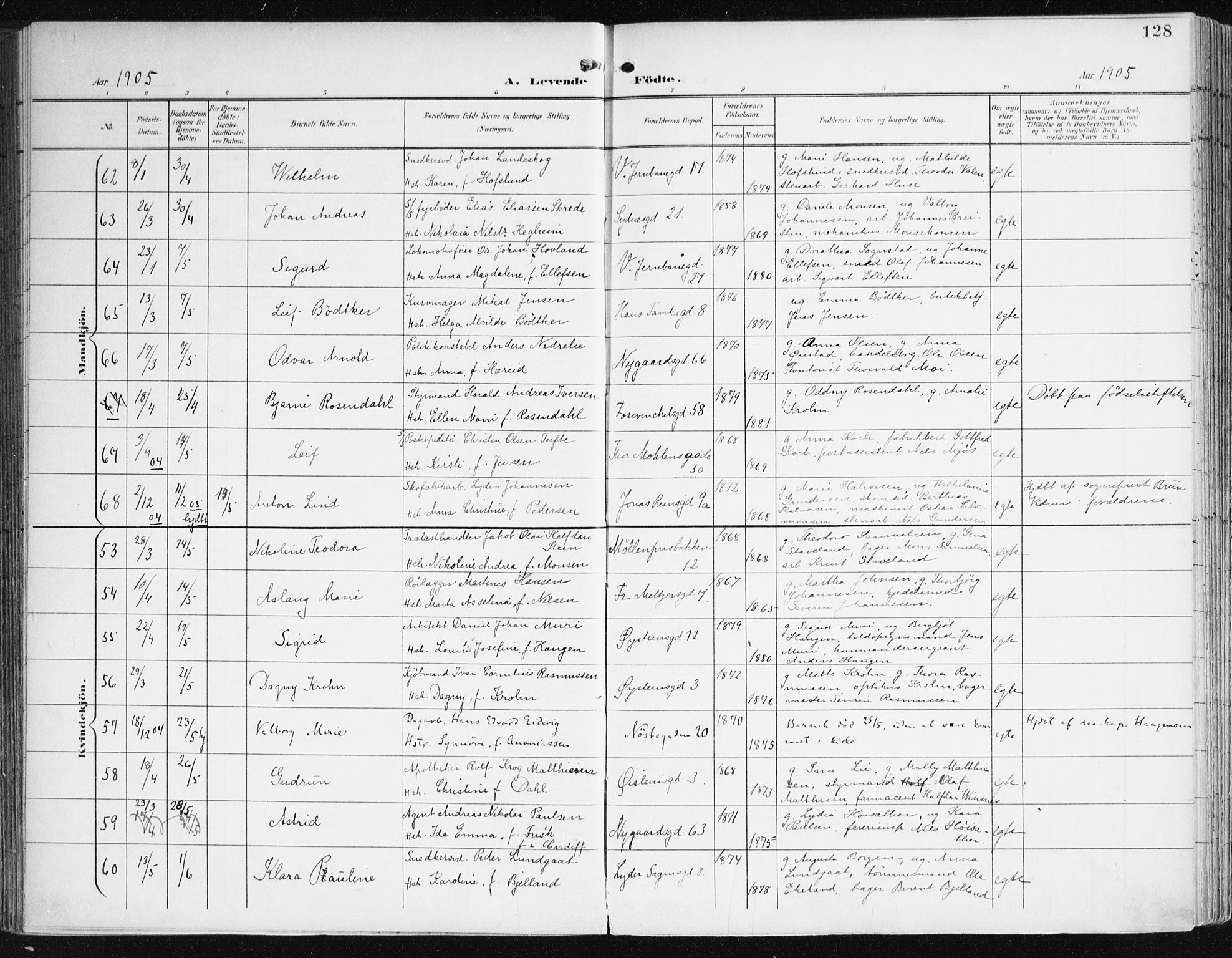 Johanneskirken sokneprestembete, AV/SAB-A-76001/H/Haa/L0002: Parish register (official) no. A 2, 1900-1912, p. 128