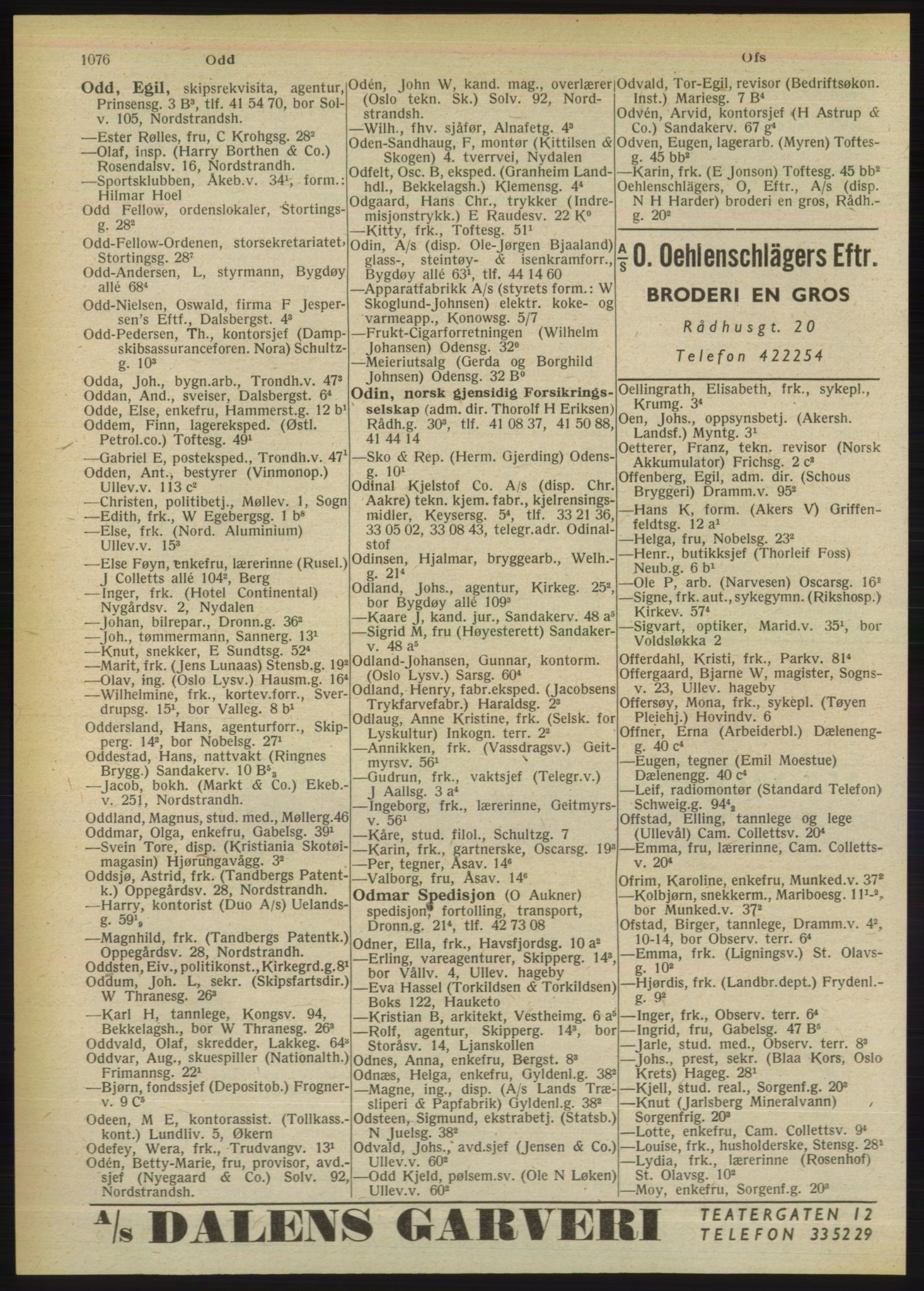 Kristiania/Oslo adressebok, PUBL/-, 1949, p. 1076