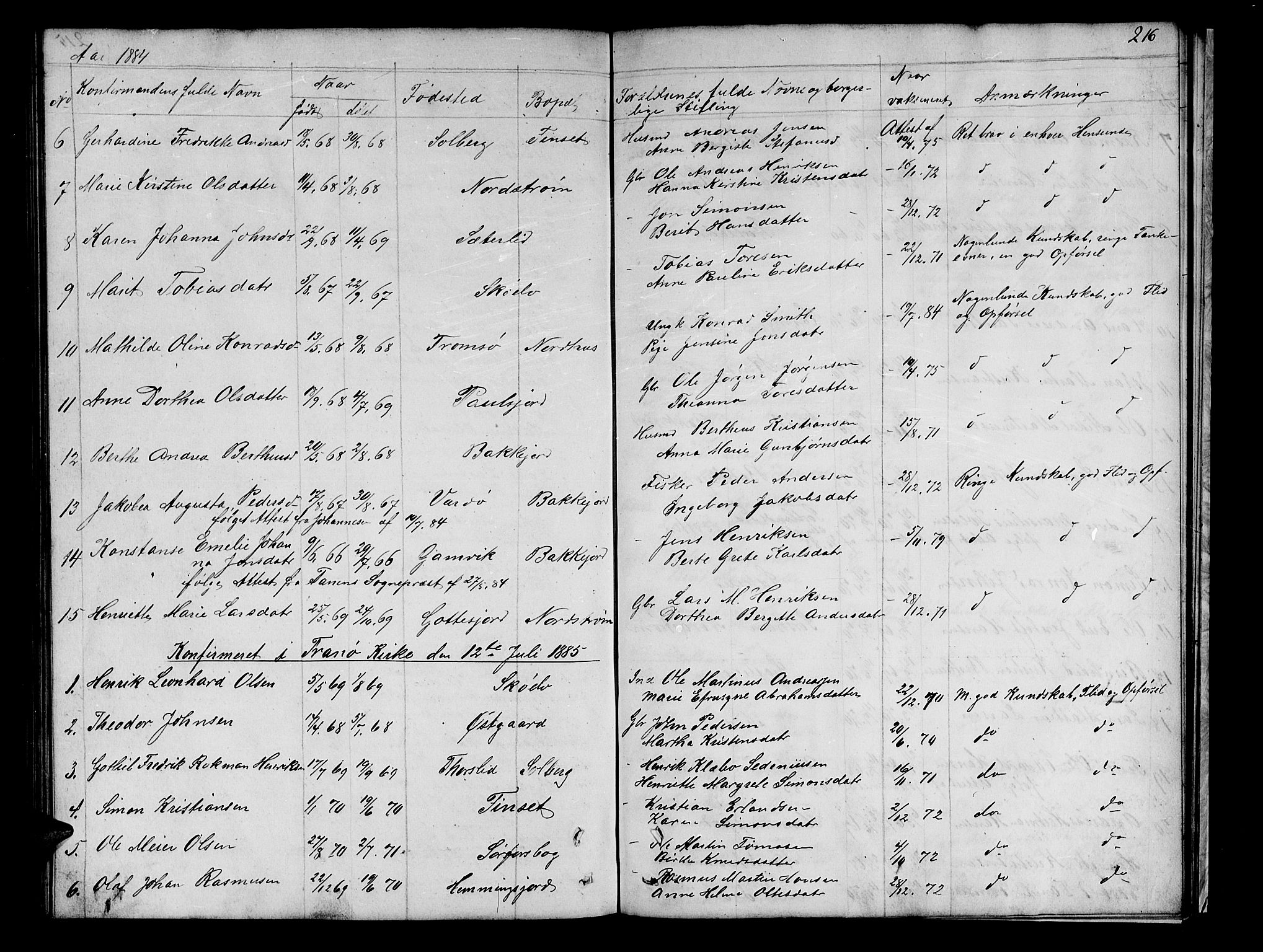 Tranøy sokneprestkontor, SATØ/S-1313/I/Ia/Iab/L0021klokker: Parish register (copy) no. 21, 1861-1886, p. 216