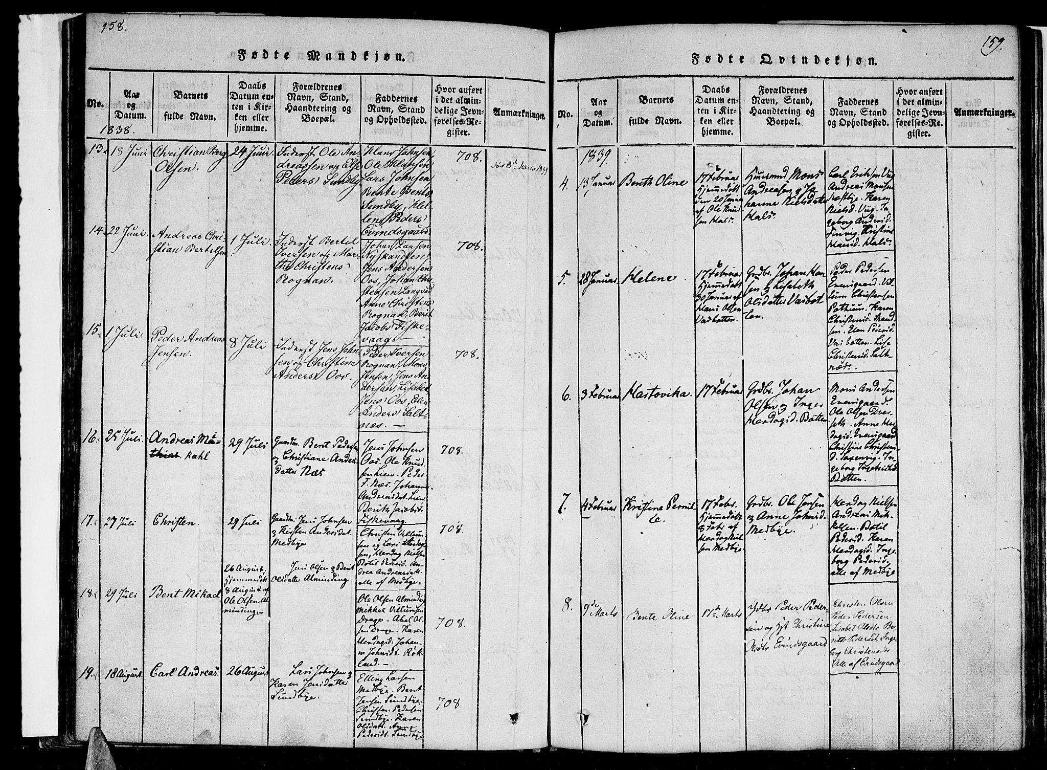 Ministerialprotokoller, klokkerbøker og fødselsregistre - Nordland, AV/SAT-A-1459/847/L0665: Parish register (official) no. 847A05, 1818-1841, p. 158-159