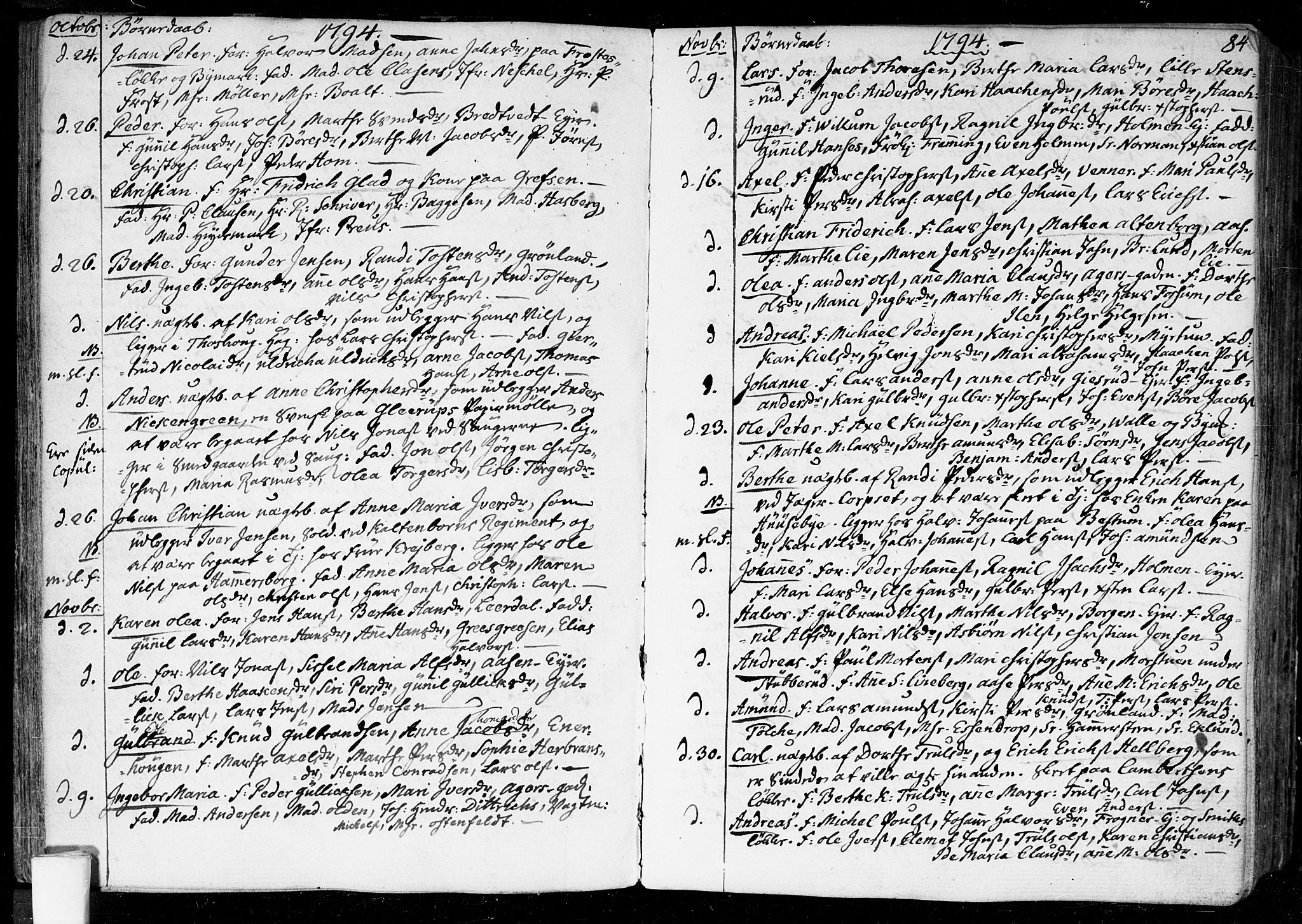 Aker prestekontor kirkebøker, SAO/A-10861/F/L0010: Parish register (official) no. 10, 1786-1809, p. 84