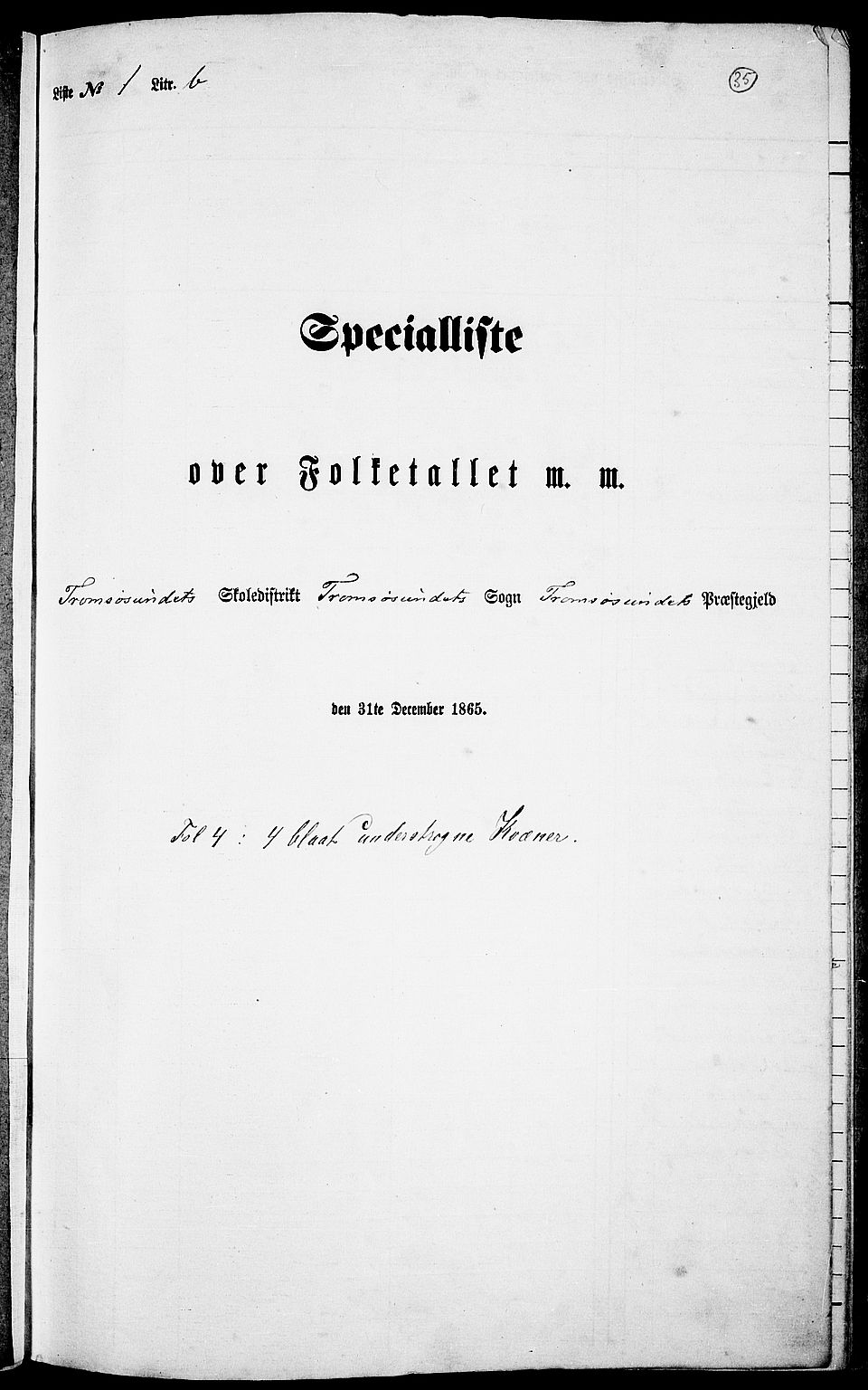 RA, 1865 census for Tromsøysund, 1865, p. 35