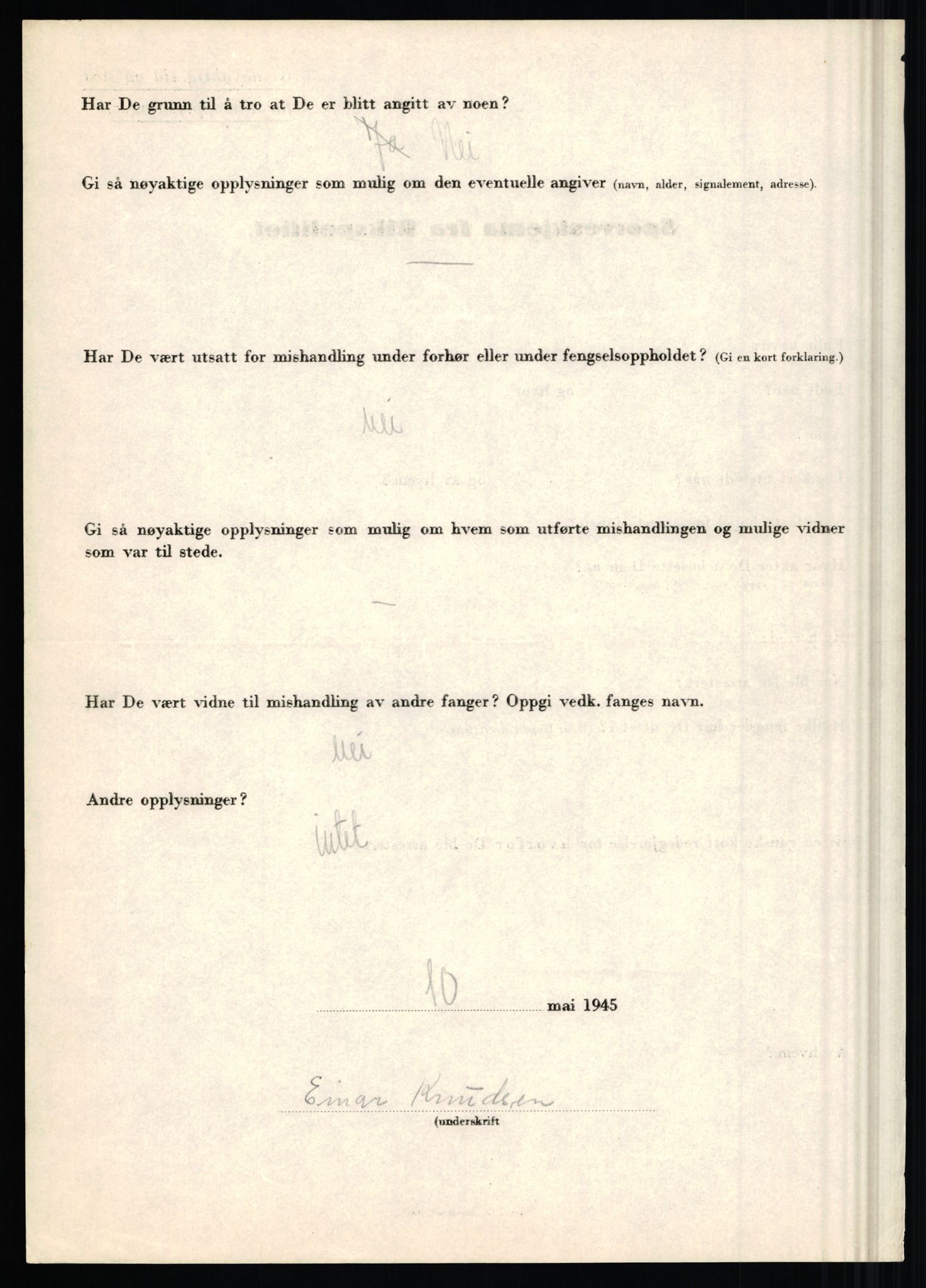 Rikspolitisjefen, AV/RA-S-1560/L/L0009: Karlsen, Aksel Emanuel - Kristiansen, Øivind Vetre, 1940-1945, p. 540