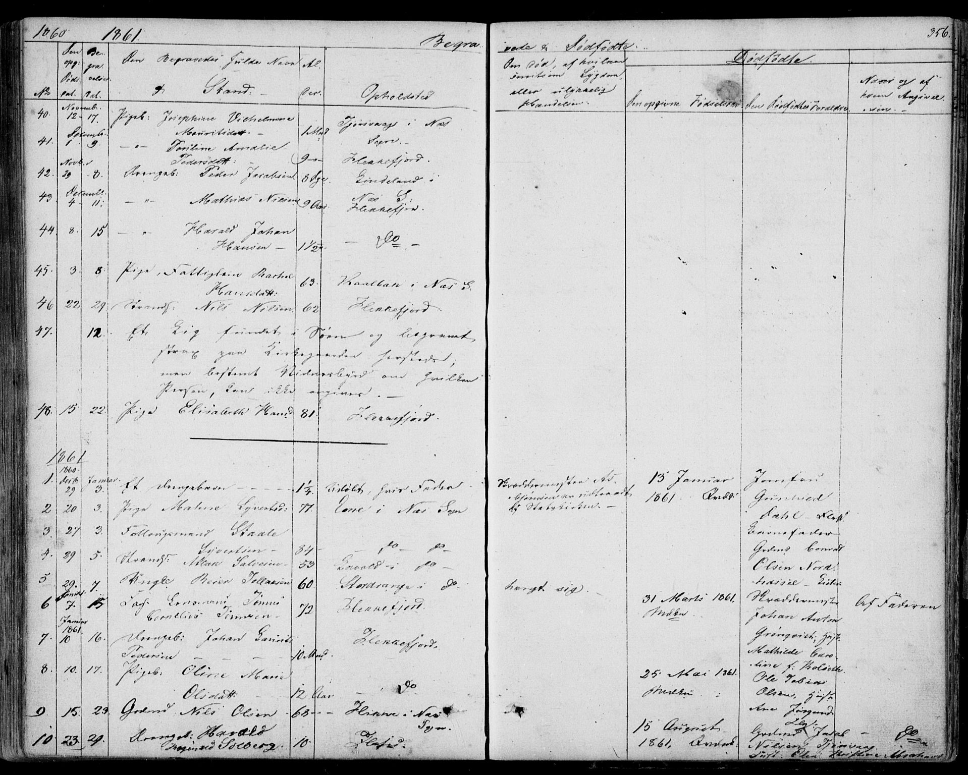 Flekkefjord sokneprestkontor, SAK/1111-0012/F/Fb/Fbc/L0005: Parish register (copy) no. B 5, 1846-1866, p. 356