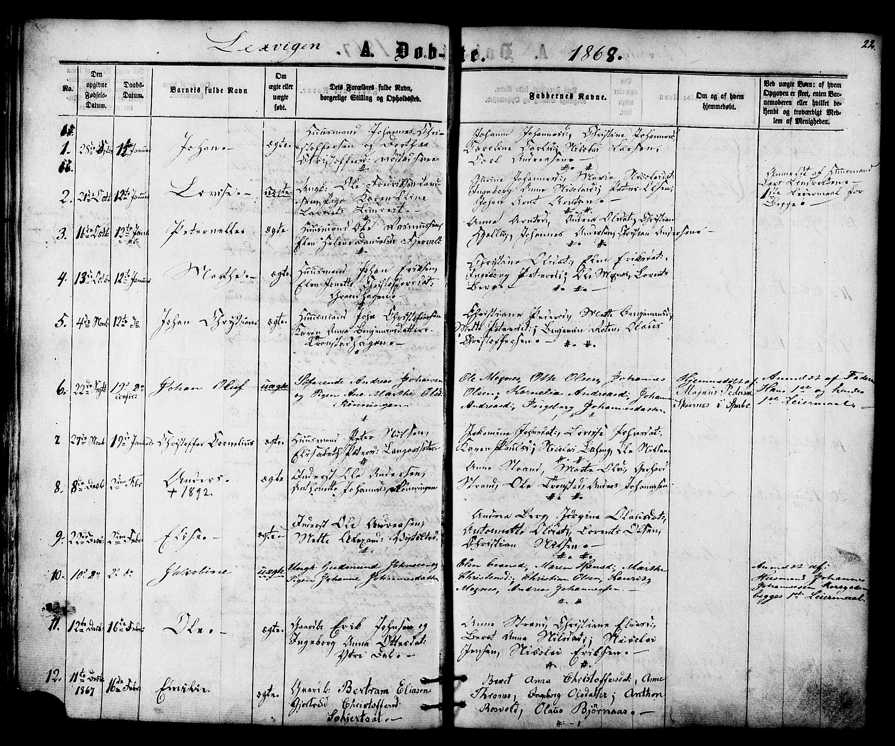 Ministerialprotokoller, klokkerbøker og fødselsregistre - Nord-Trøndelag, SAT/A-1458/701/L0009: Parish register (official) no. 701A09 /1, 1864-1882, p. 22