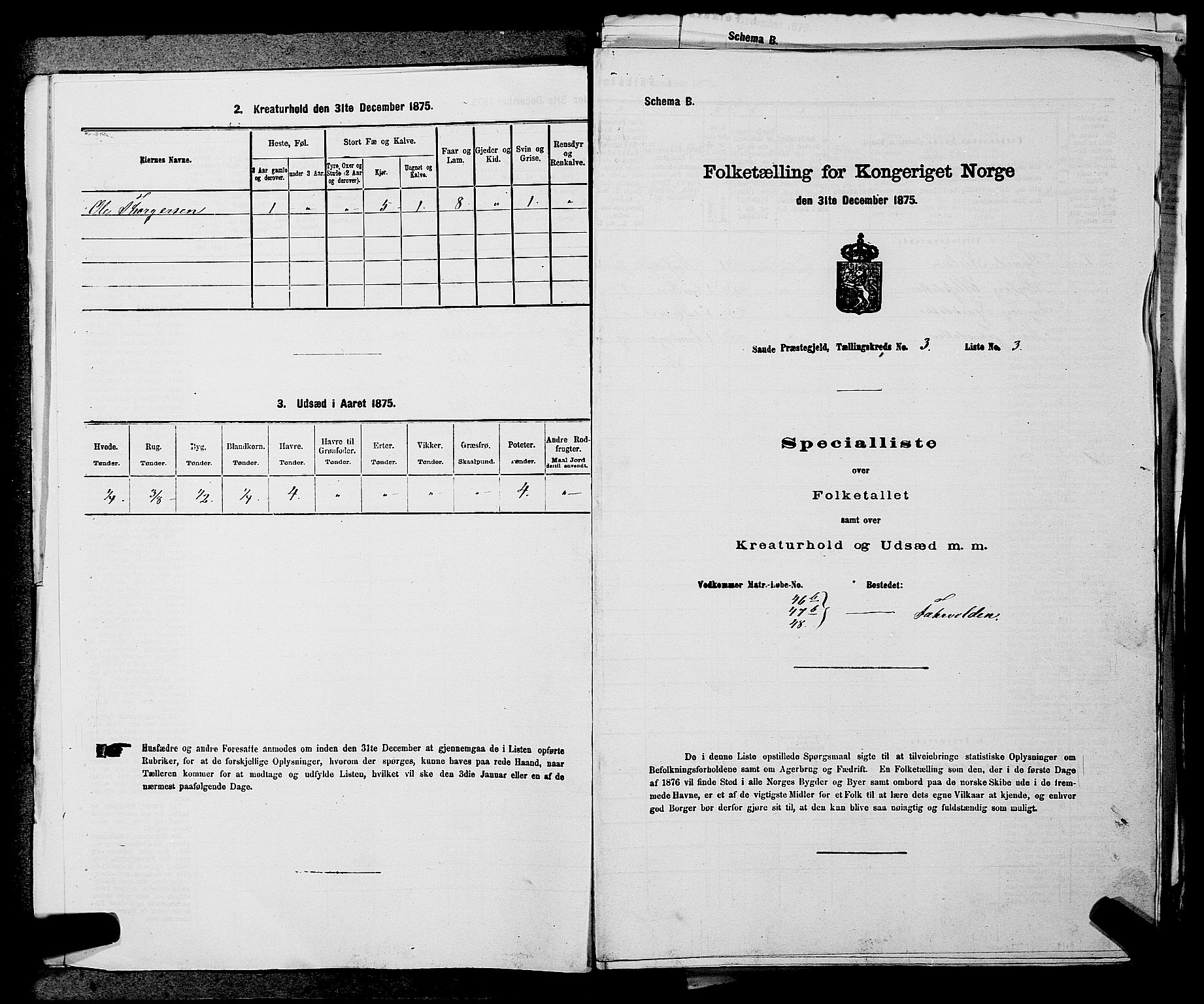 SAKO, 1875 census for 0822P Sauherad, 1875, p. 297