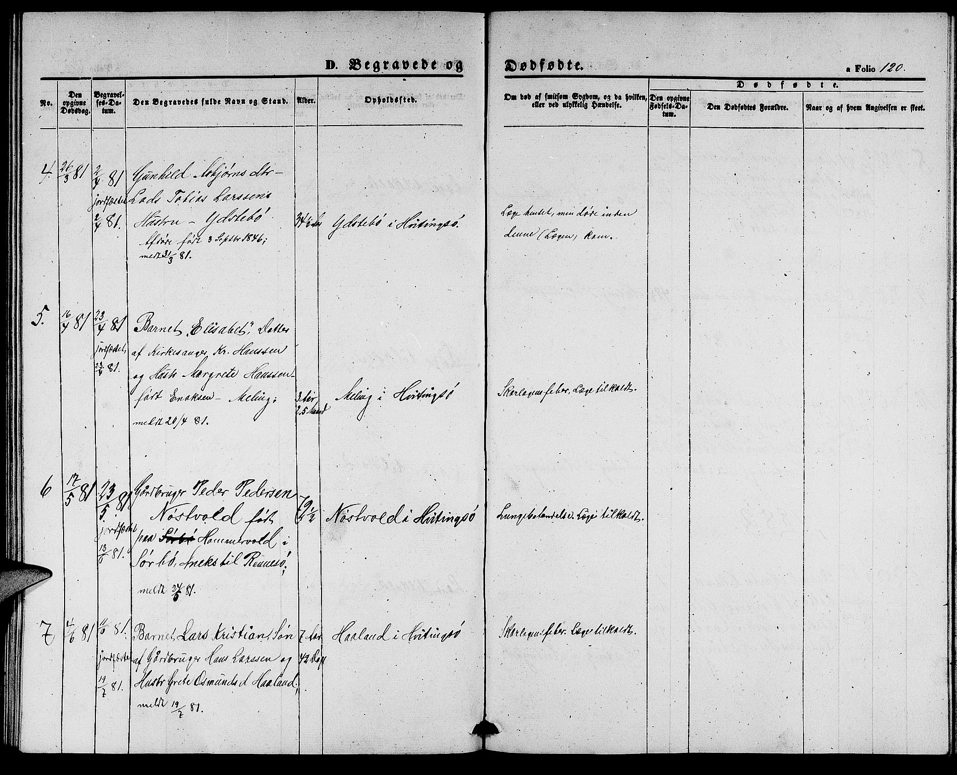 Rennesøy sokneprestkontor, SAST/A -101827/H/Ha/Hab/L0003: Parish register (copy) no. B 3, 1855-1888, p. 120
