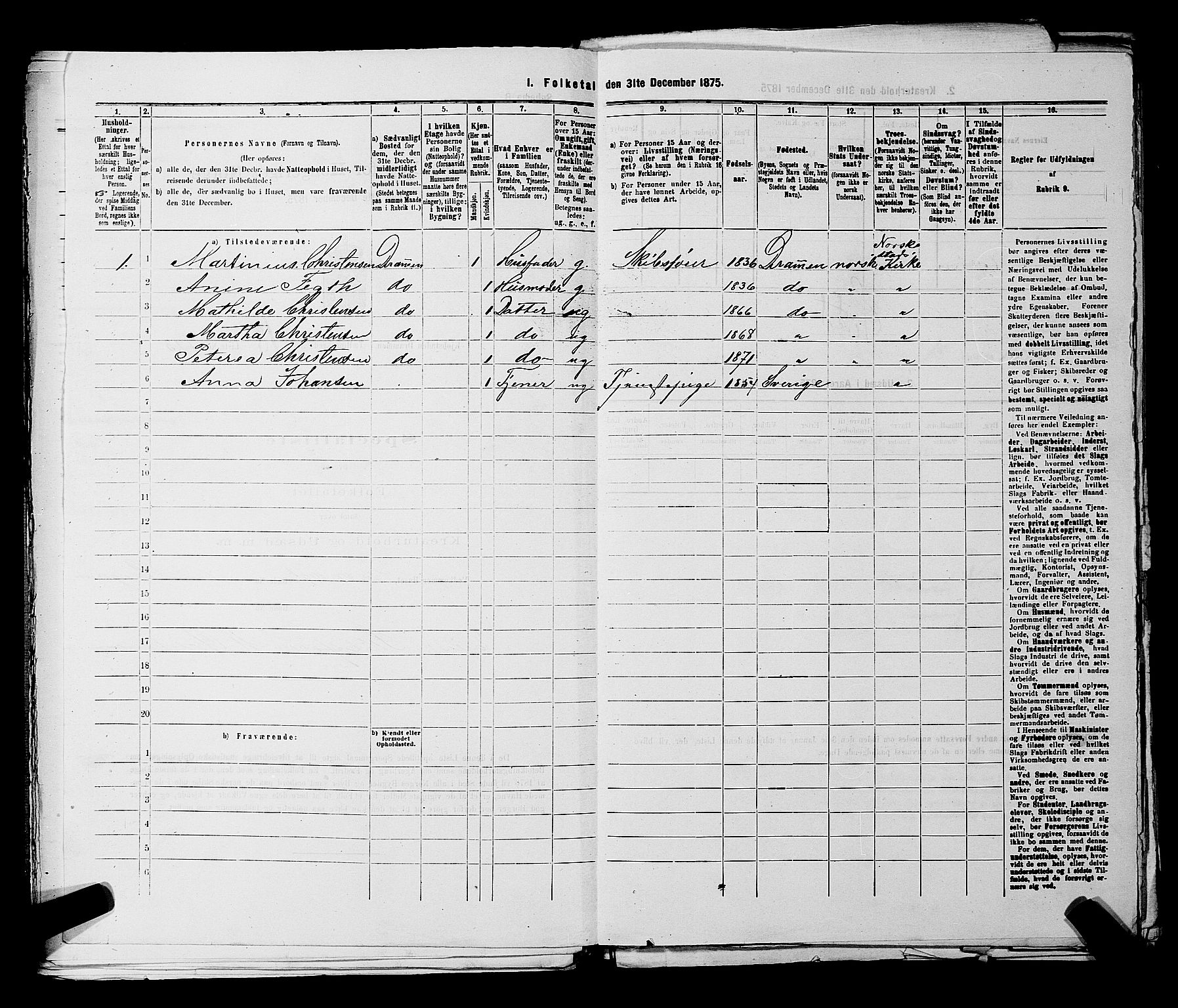 SAKO, 1875 census for 0602 Drammen, 1875, p. 2015