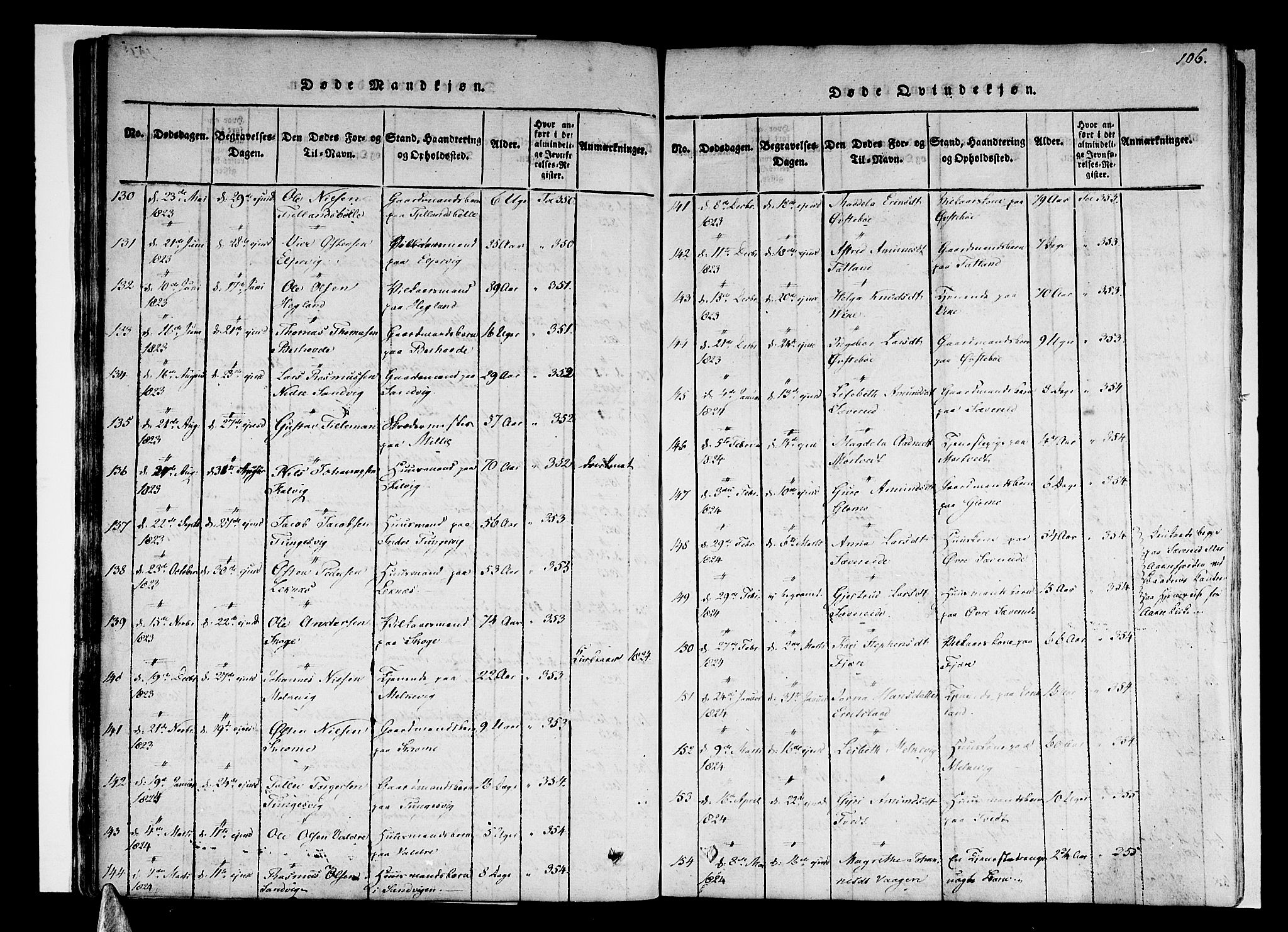 Skånevik sokneprestembete, AV/SAB-A-77801/H/Haa: Parish register (official) no. A 3, 1815-1828, p. 106