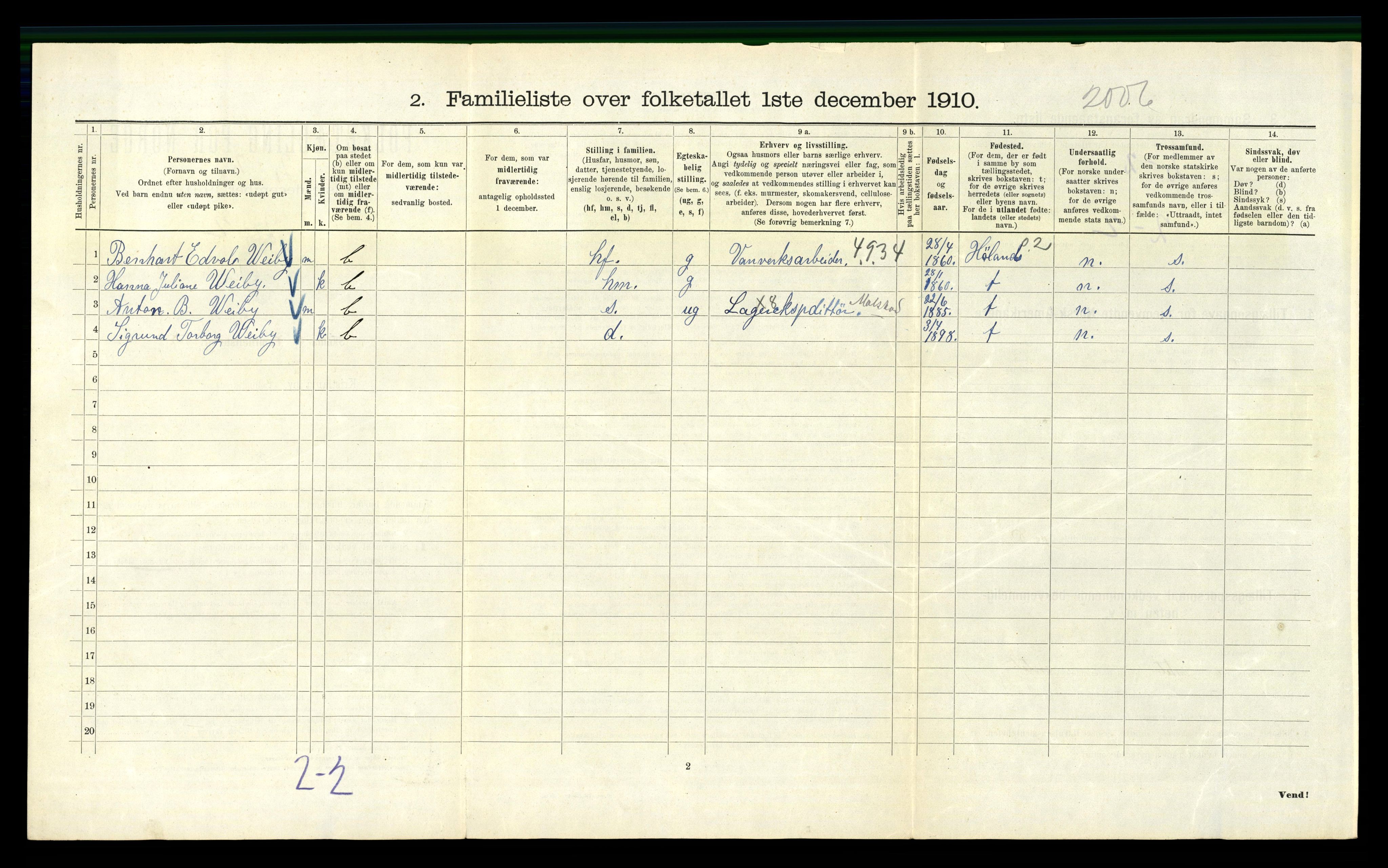 RA, 1910 census for Kristiania, 1910, p. 45954