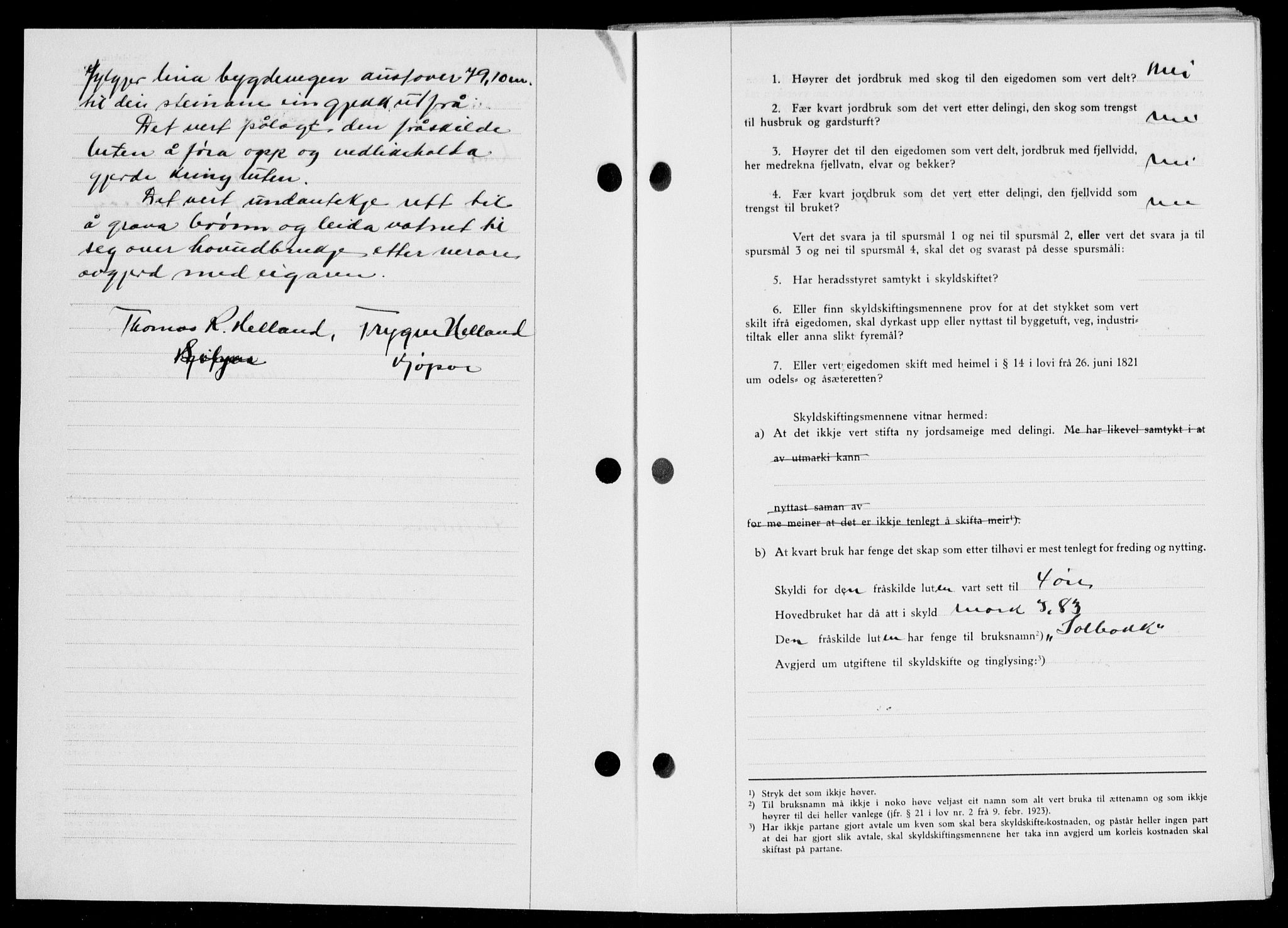 Ryfylke tingrett, AV/SAST-A-100055/001/II/IIB/L0104: Mortgage book no. 83, 1948-1949, Diary no: : 229/1949