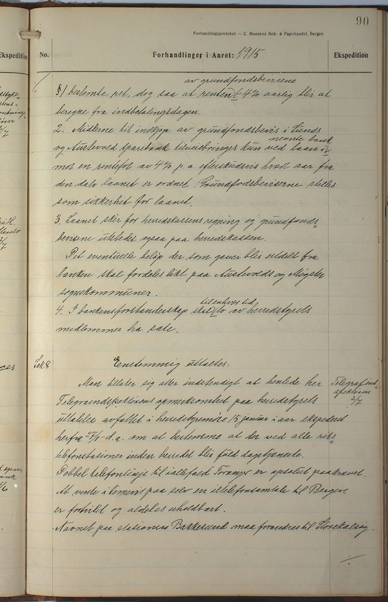 Austevoll kommune. Formannskapet, IKAH/1244-021/A/Aa/L0002b: Møtebok for heradstyret, 1910-1919, p. 181