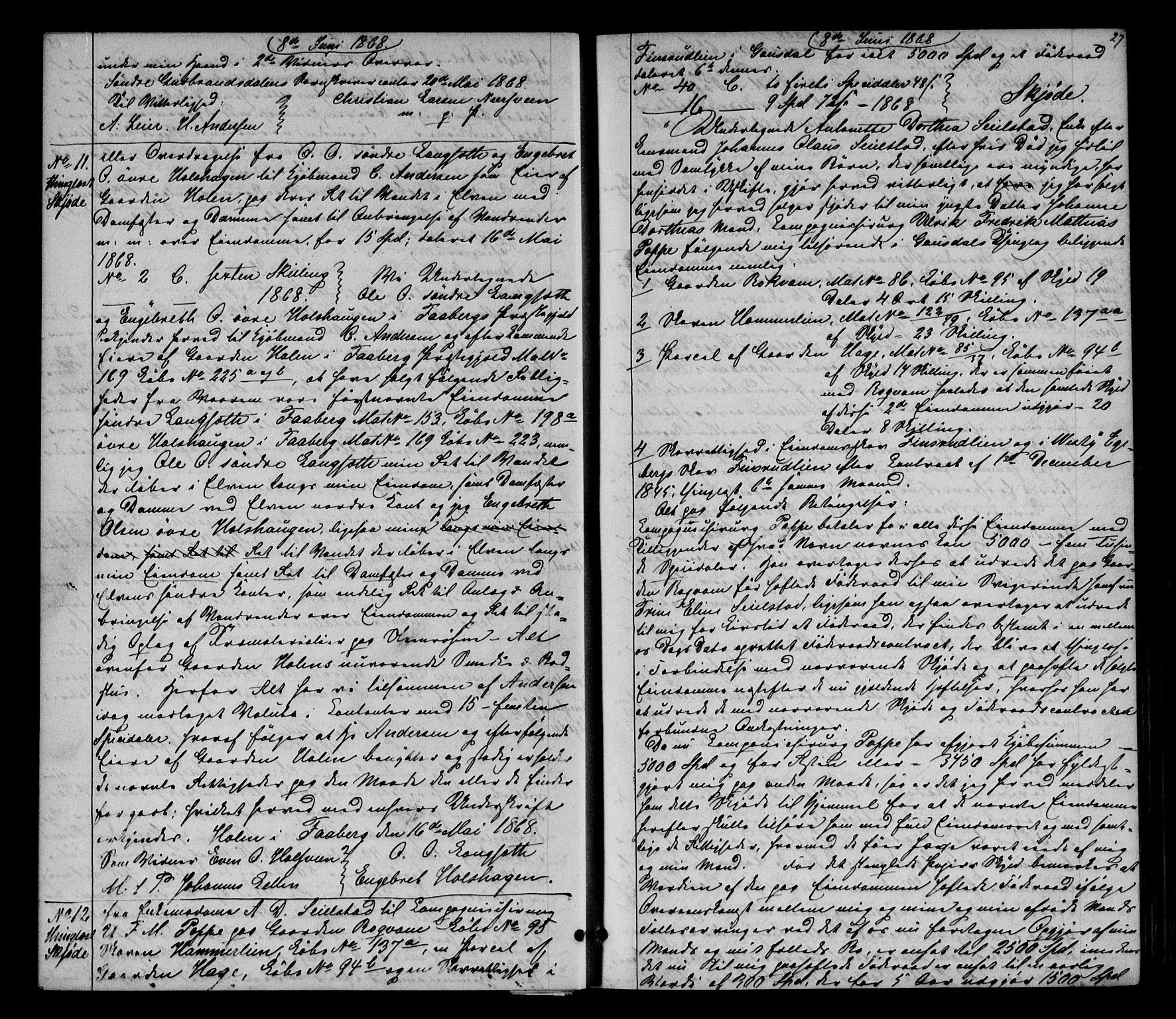 Sør-Gudbrandsdal tingrett, AV/SAH-TING-004/H/Hb/Hba/L0014: Mortgage book no. I 14, 1868-1873, p. 26-27