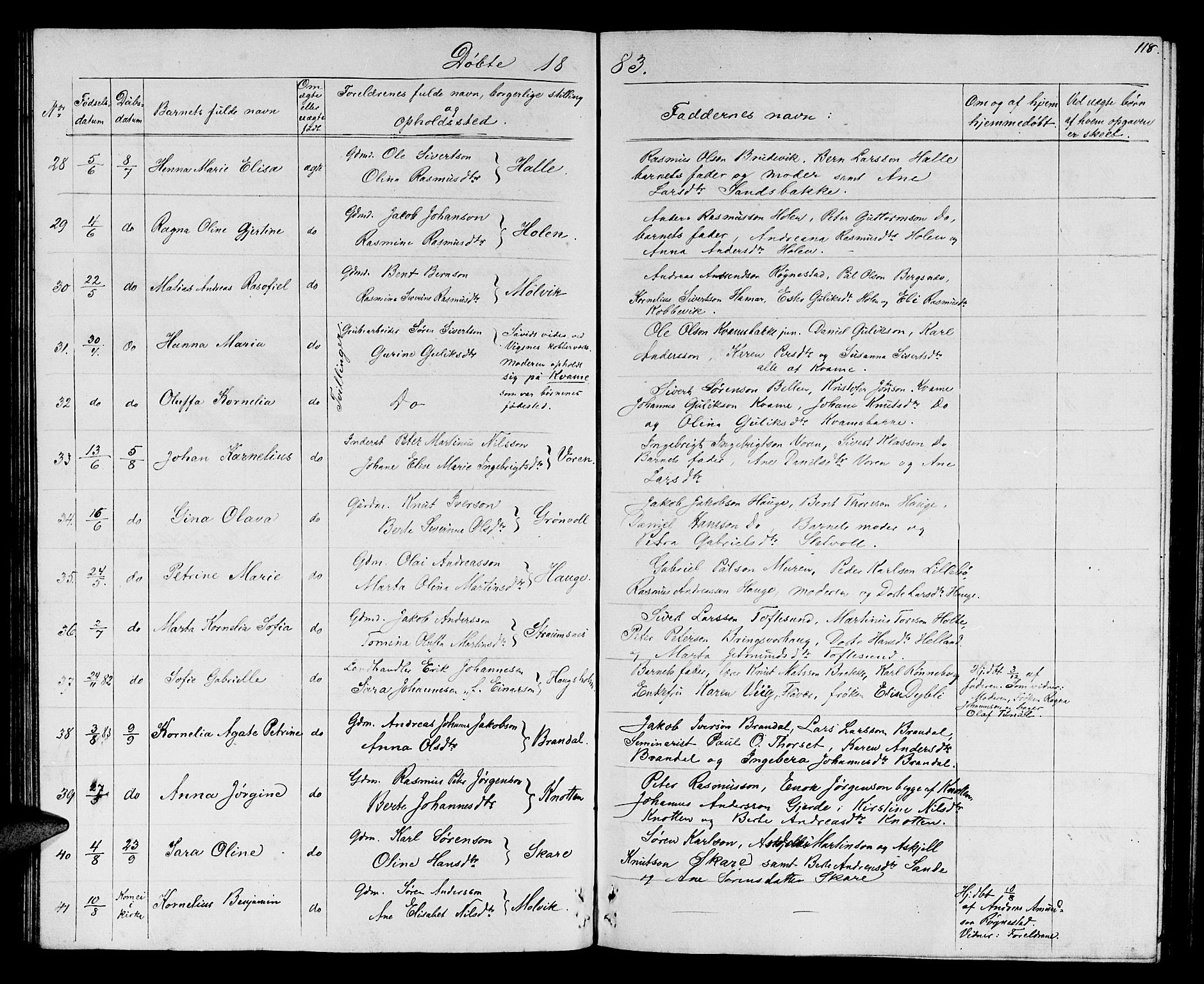 Ministerialprotokoller, klokkerbøker og fødselsregistre - Møre og Romsdal, SAT/A-1454/503/L0047: Parish register (copy) no. 503C02, 1854-1884, p. 118