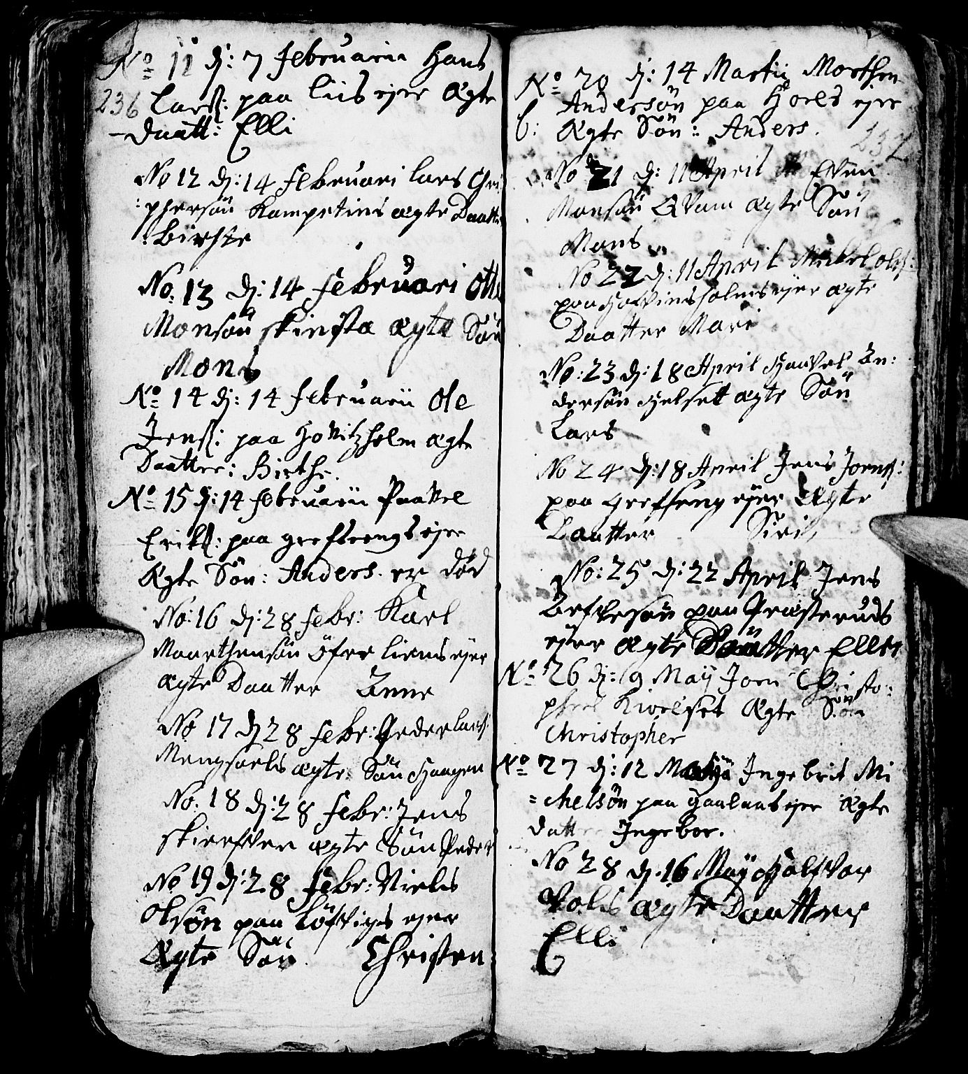 Nes prestekontor, Hedmark, AV/SAH-PREST-020/L/La/L0001: Parish register (copy) no. 1, 1663-1784, p. 236-237