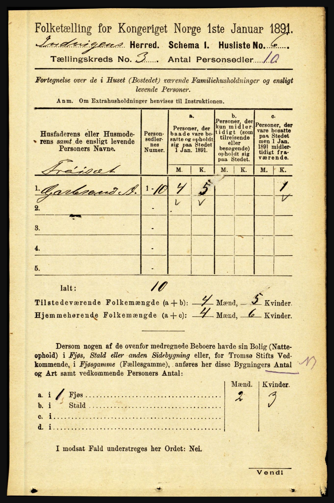 RA, 1891 census for 1447 Innvik, 1891, p. 979