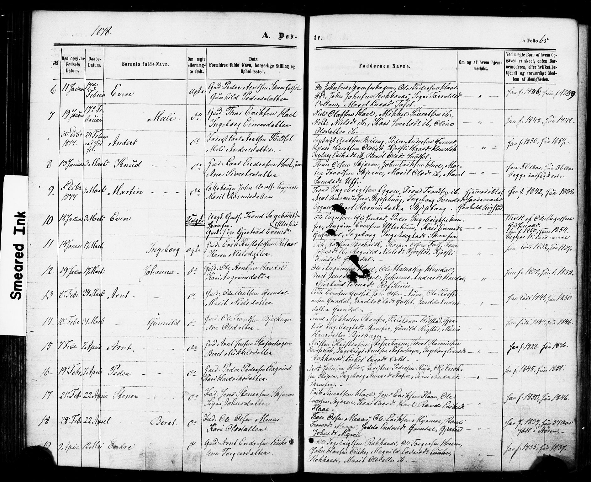 Ministerialprotokoller, klokkerbøker og fødselsregistre - Sør-Trøndelag, SAT/A-1456/674/L0870: Parish register (official) no. 674A02, 1861-1879, p. 65