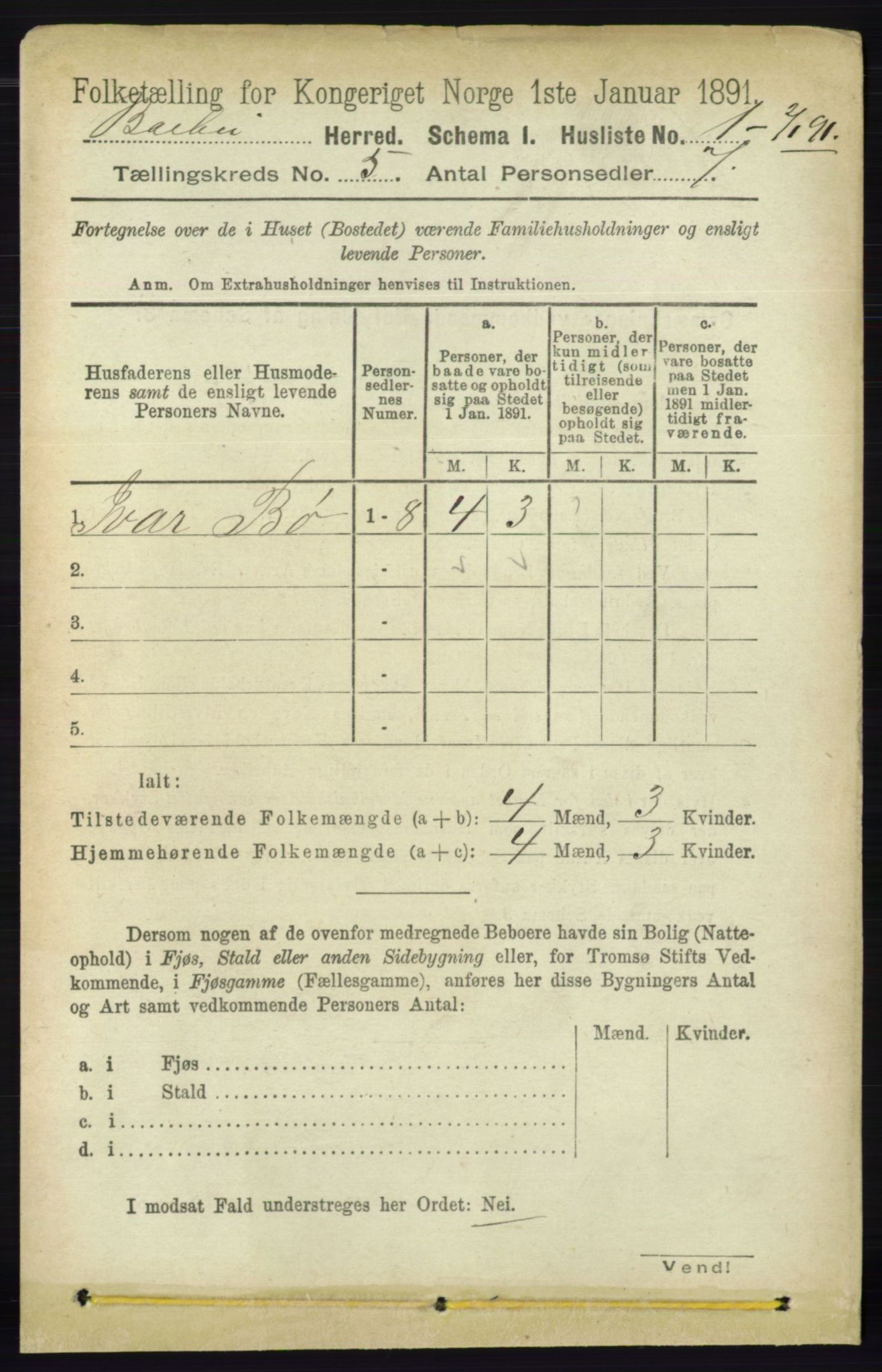 RA, 1891 census for 0990 Barbu, 1891, p. 3436