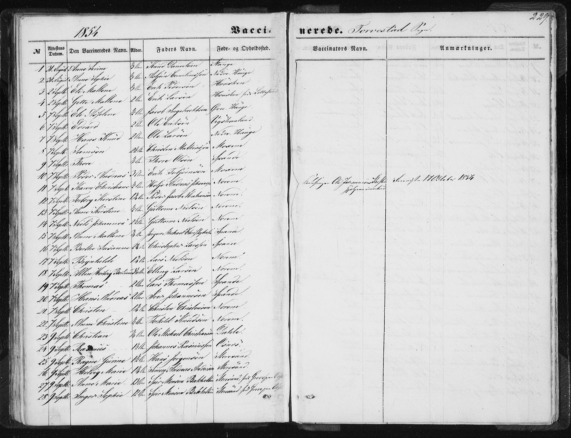 Torvastad sokneprestkontor, SAST/A -101857/H/Ha/Haa/L0008: Parish register (official) no. A 8, 1847-1856, p. 229