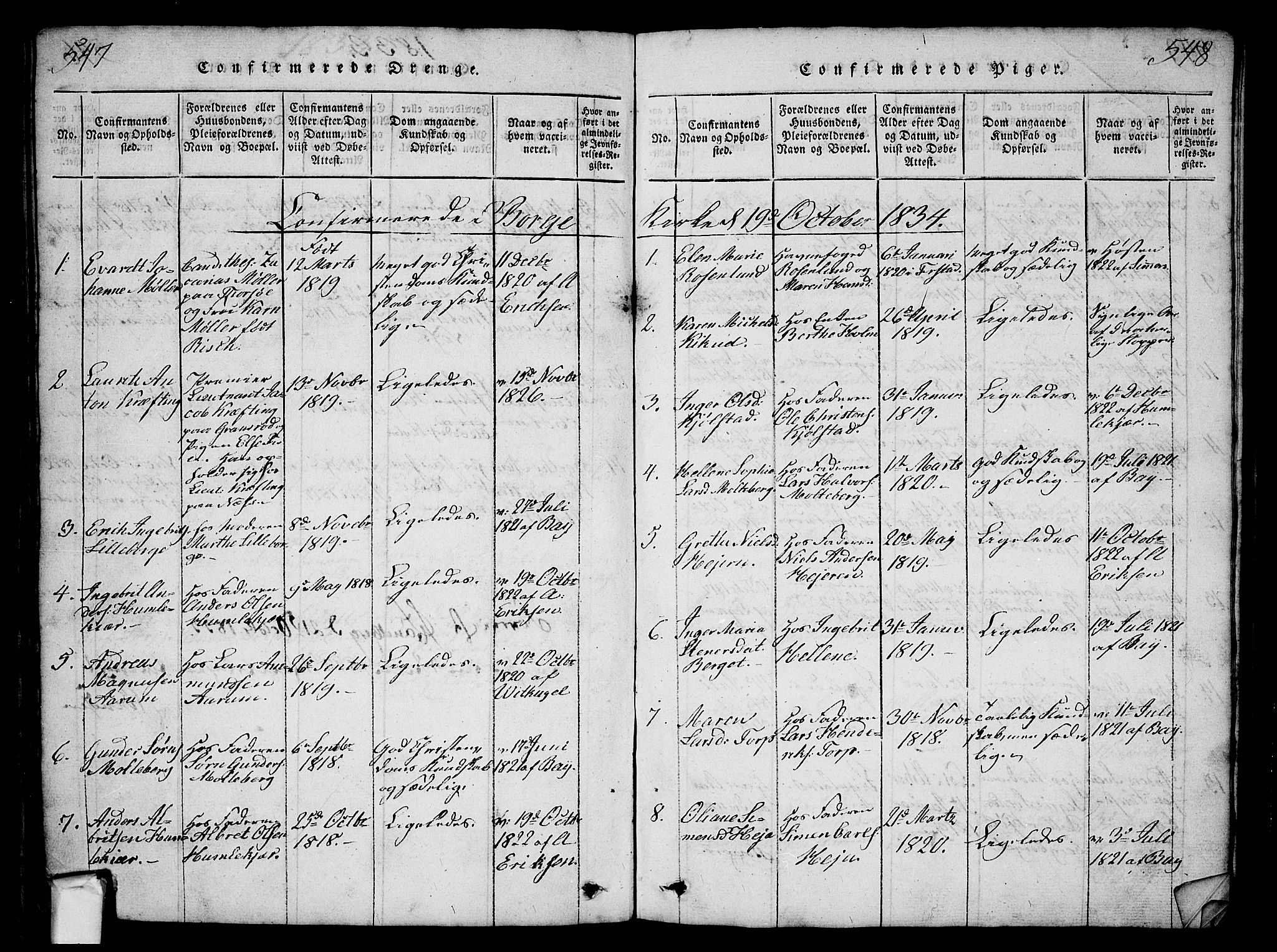 Borge prestekontor Kirkebøker, AV/SAO-A-10903/G/Ga/L0001: Parish register (copy) no.  I 1, 1815-1835, p. 547-548