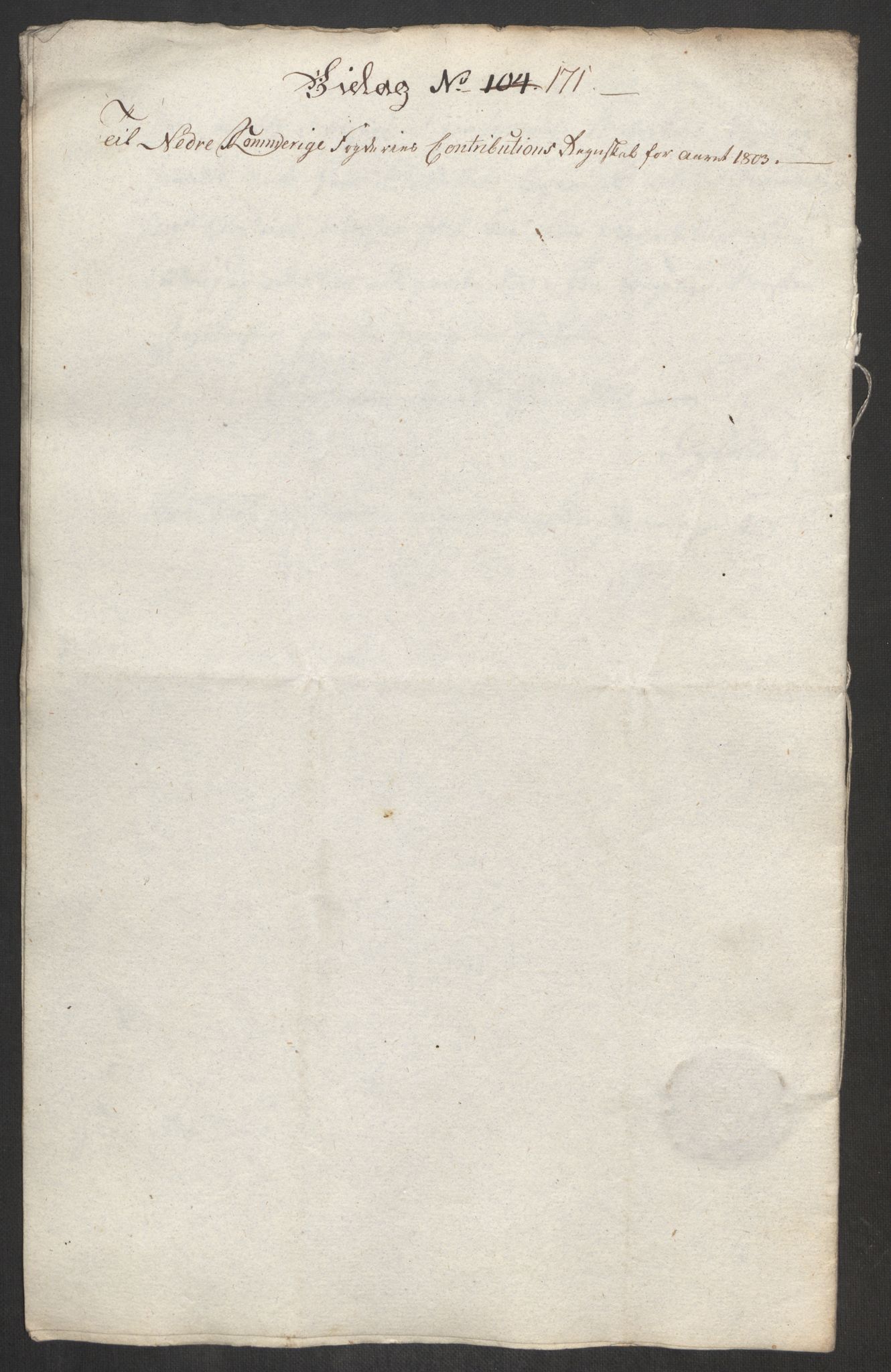 Rentekammeret inntil 1814, Reviderte regnskaper, Fogderegnskap, AV/RA-EA-4092/R11/L0679: Fogderegnskap Nedre Romerike, 1803, p. 463