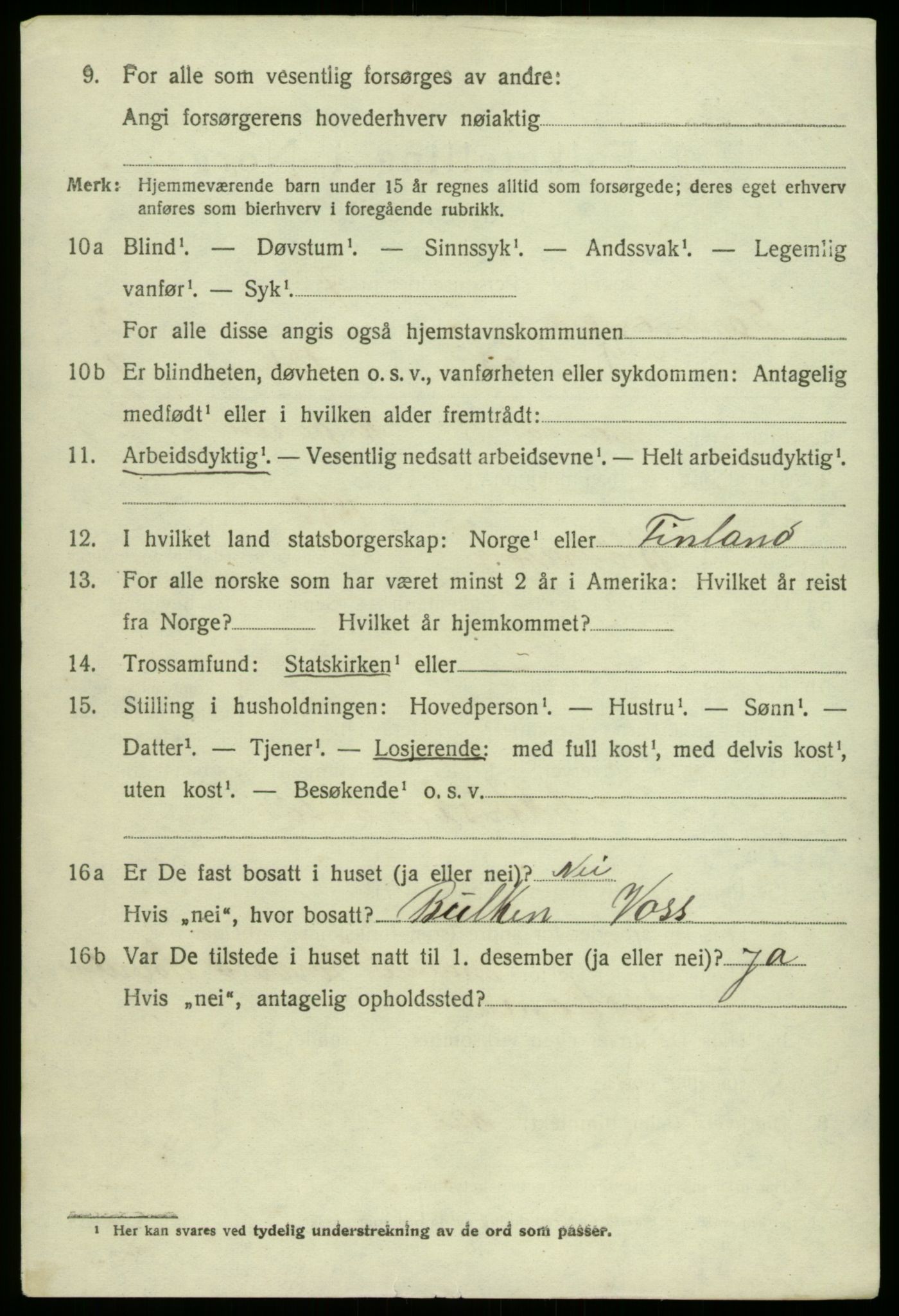 SAB, 1920 census for Samnanger, 1920, p. 5096