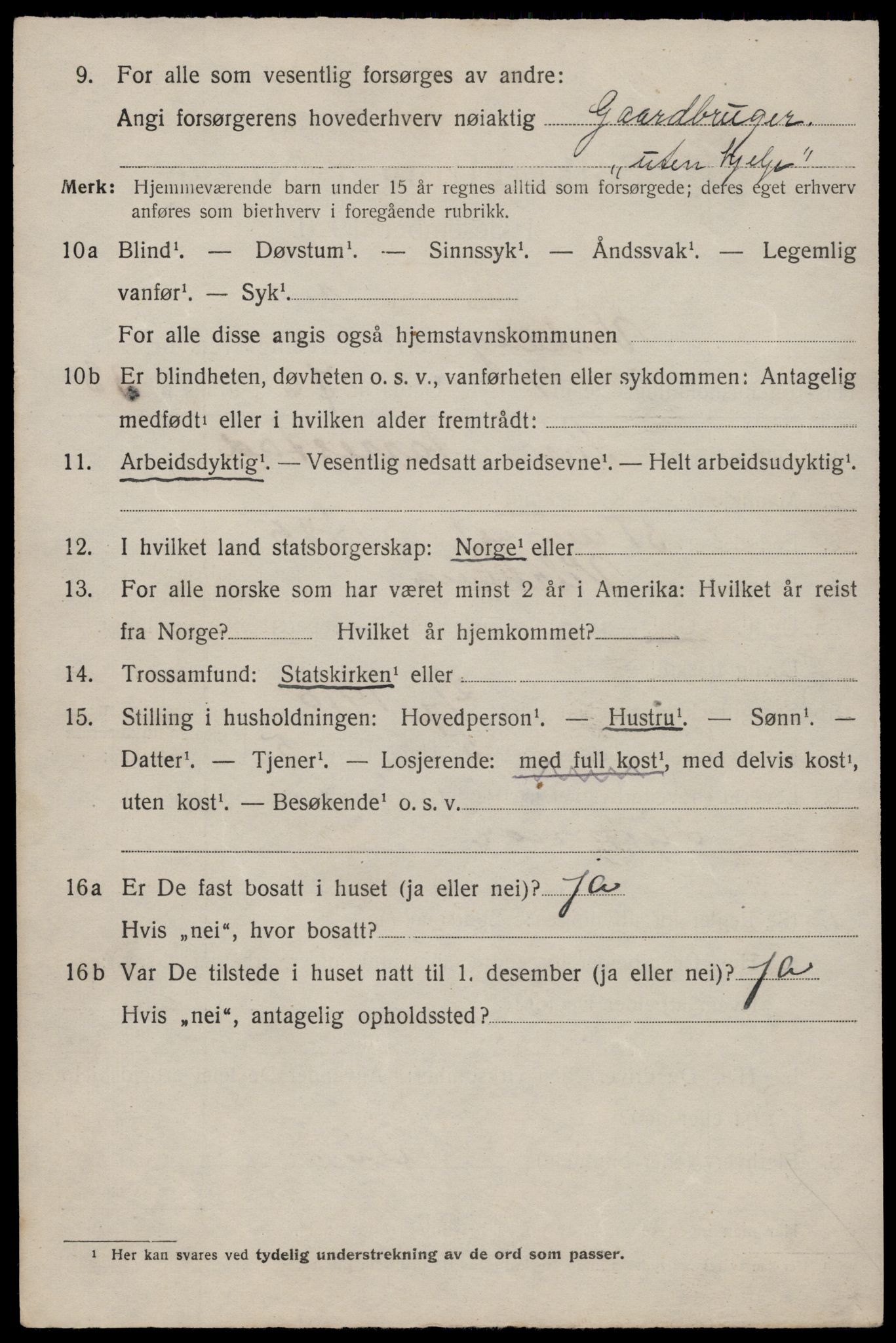 SAST, 1920 census for Varhaug, 1920, p. 3618