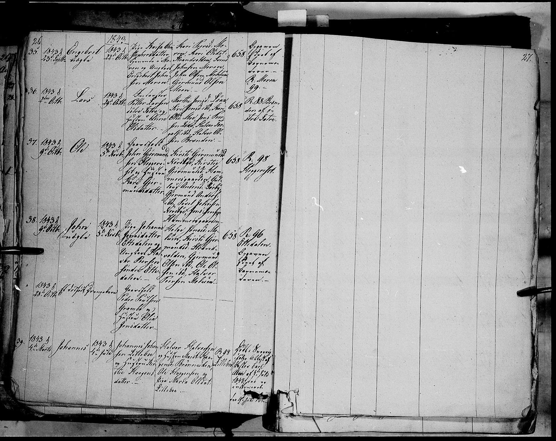 Trysil prestekontor, AV/SAH-PREST-046/H/Ha/Haa/L0004: Parish register (official) no. 4 /1, 1842-1850, p. 26-27