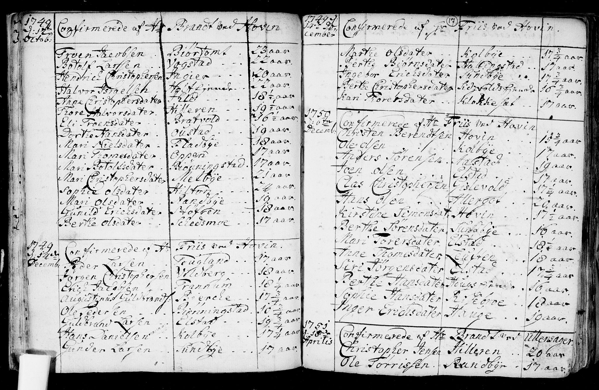 Ullensaker prestekontor Kirkebøker, SAO/A-10236a/F/Fa/L0008: Parish register (official) no. I 8, 1738-1810, p. 17