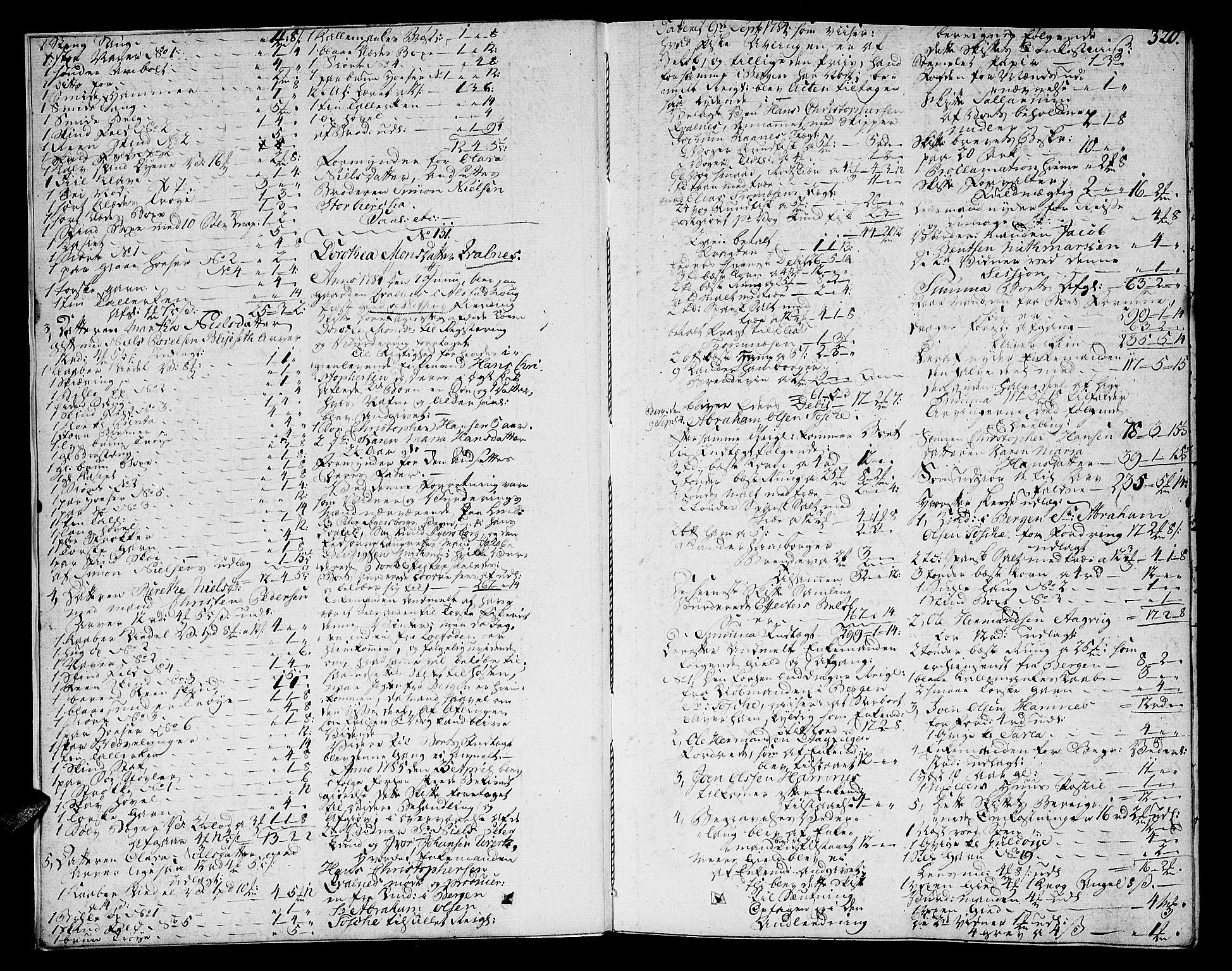 Helgeland sorenskriveri, AV/SAT-A-0004/3/3A/L0064: Skifteprotokoll 15B, 1785-1786, p. 319b-320a
