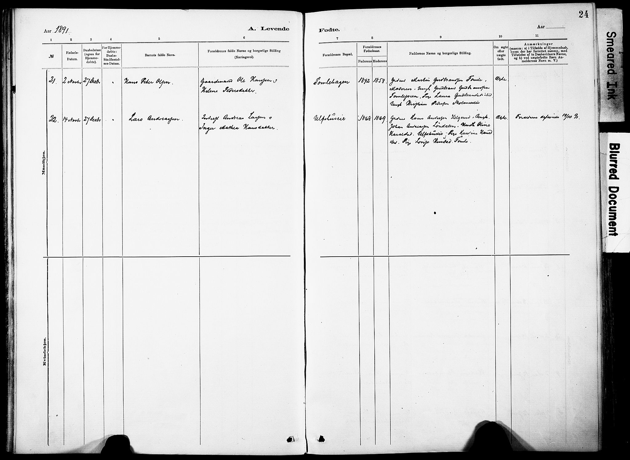 Nordre Land prestekontor, SAH/PREST-124/H/Ha/Haa/L0005: Parish register (official) no. 5, 1882-1903, p. 24