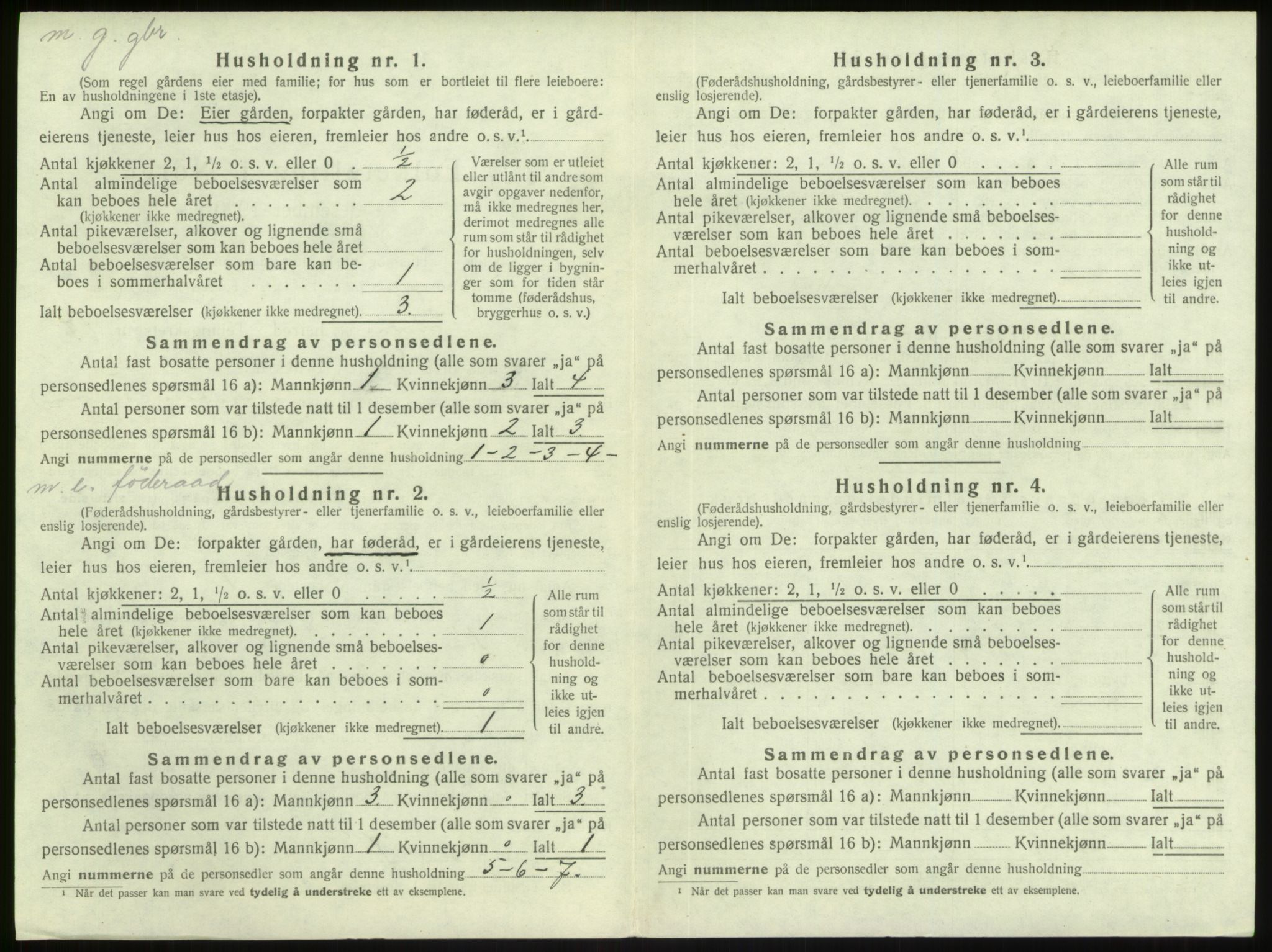 SAB, 1920 census for Gulen, 1920, p. 886