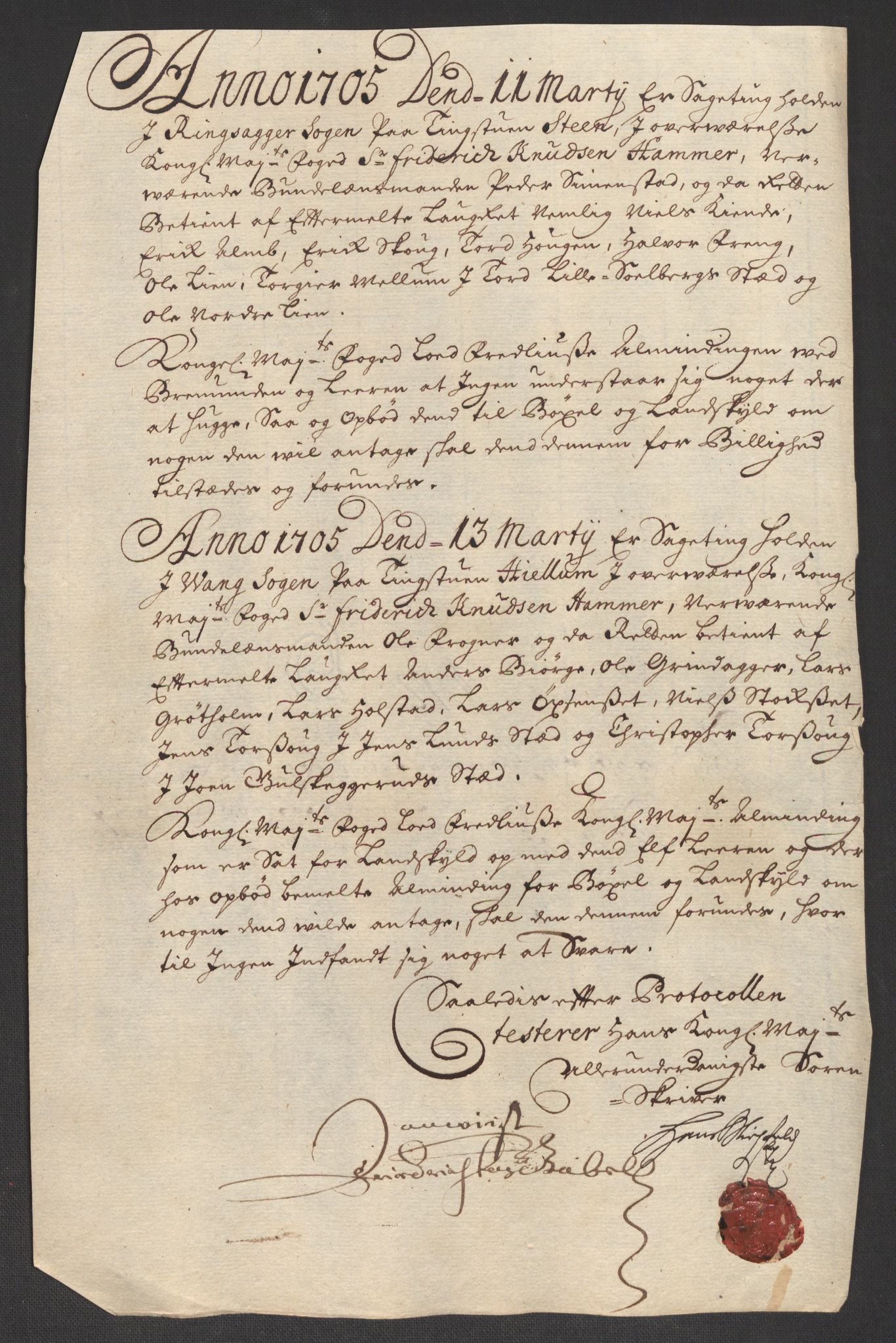 Rentekammeret inntil 1814, Reviderte regnskaper, Fogderegnskap, AV/RA-EA-4092/R16/L1042: Fogderegnskap Hedmark, 1705, p. 148