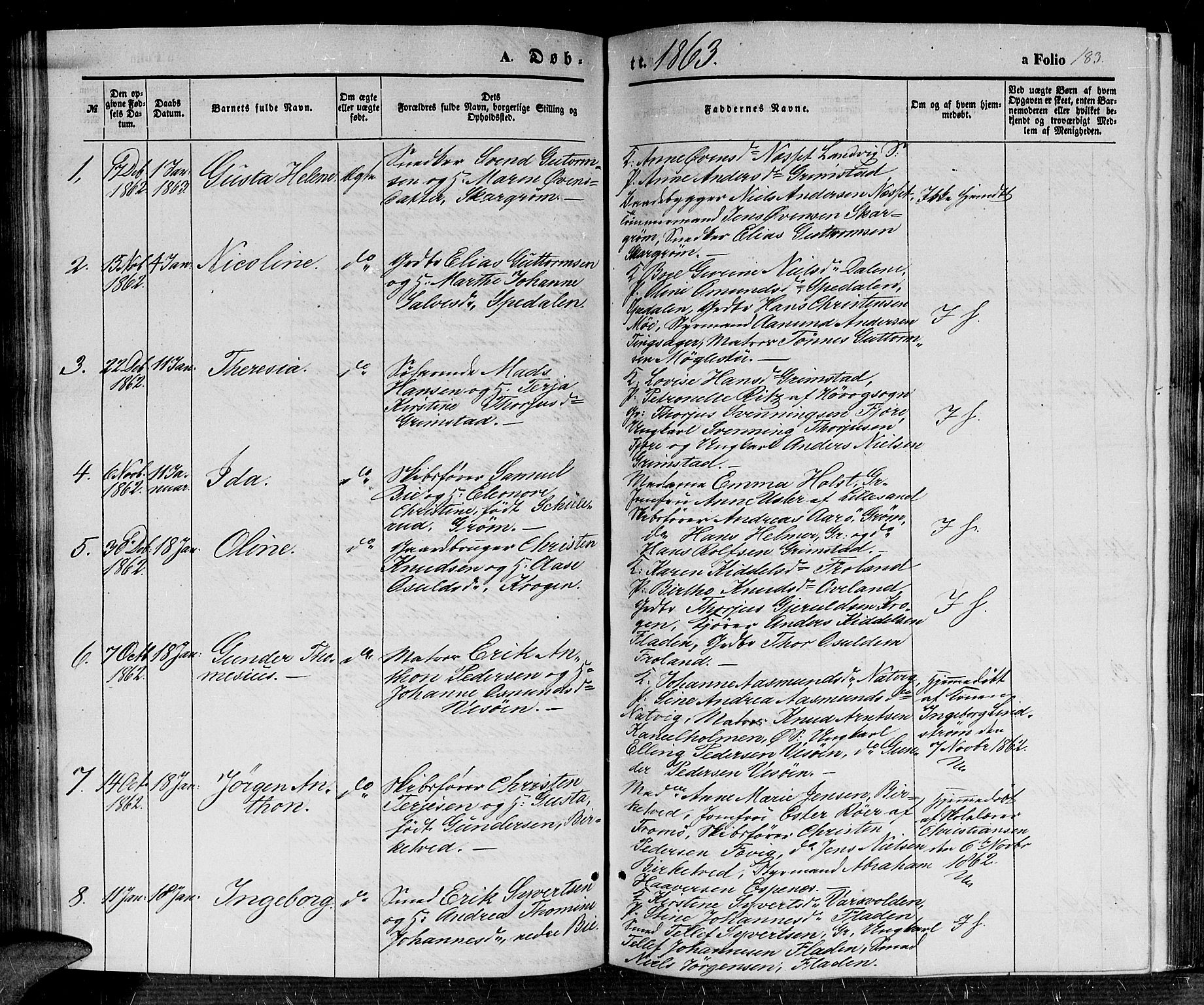 Fjære sokneprestkontor, AV/SAK-1111-0011/F/Fb/L0008: Parish register (copy) no. B 8, 1854-1867, p. 183