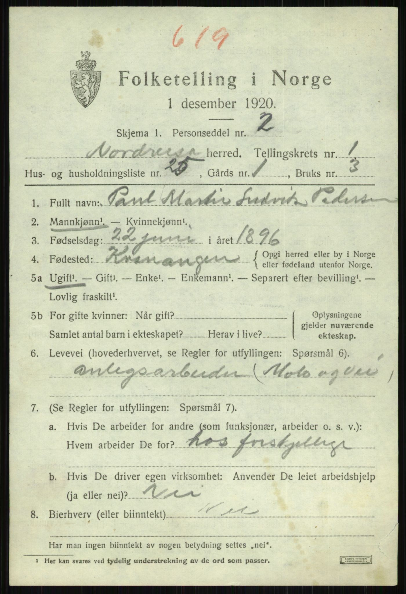 SATØ, 1920 census for Nordreisa, 1920, p. 991