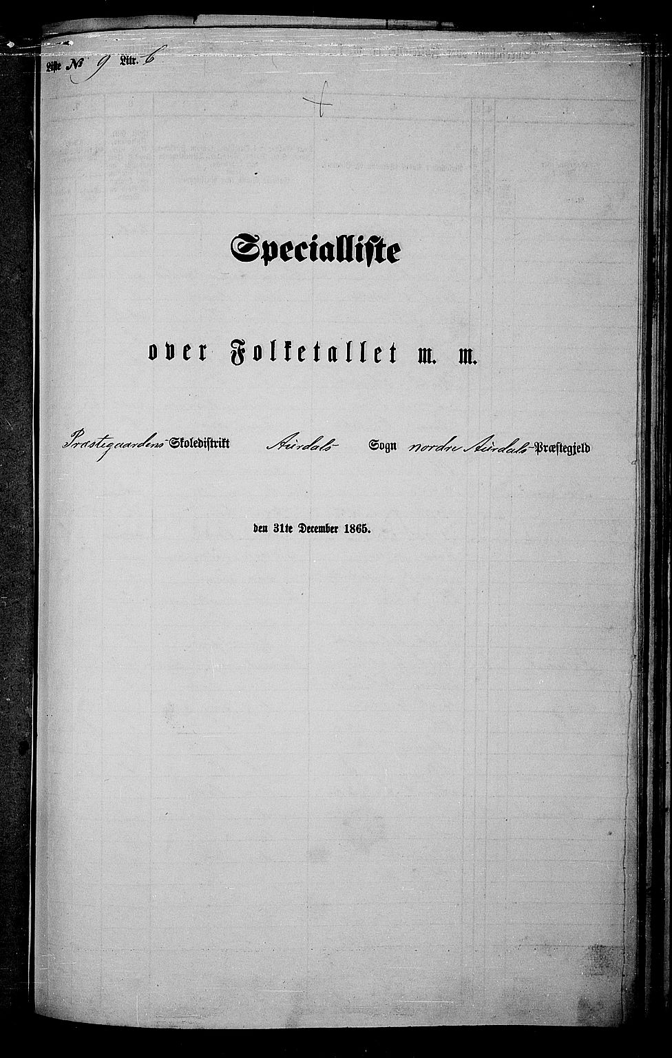 RA, 1865 census for Nord-Aurdal, 1865, p. 189