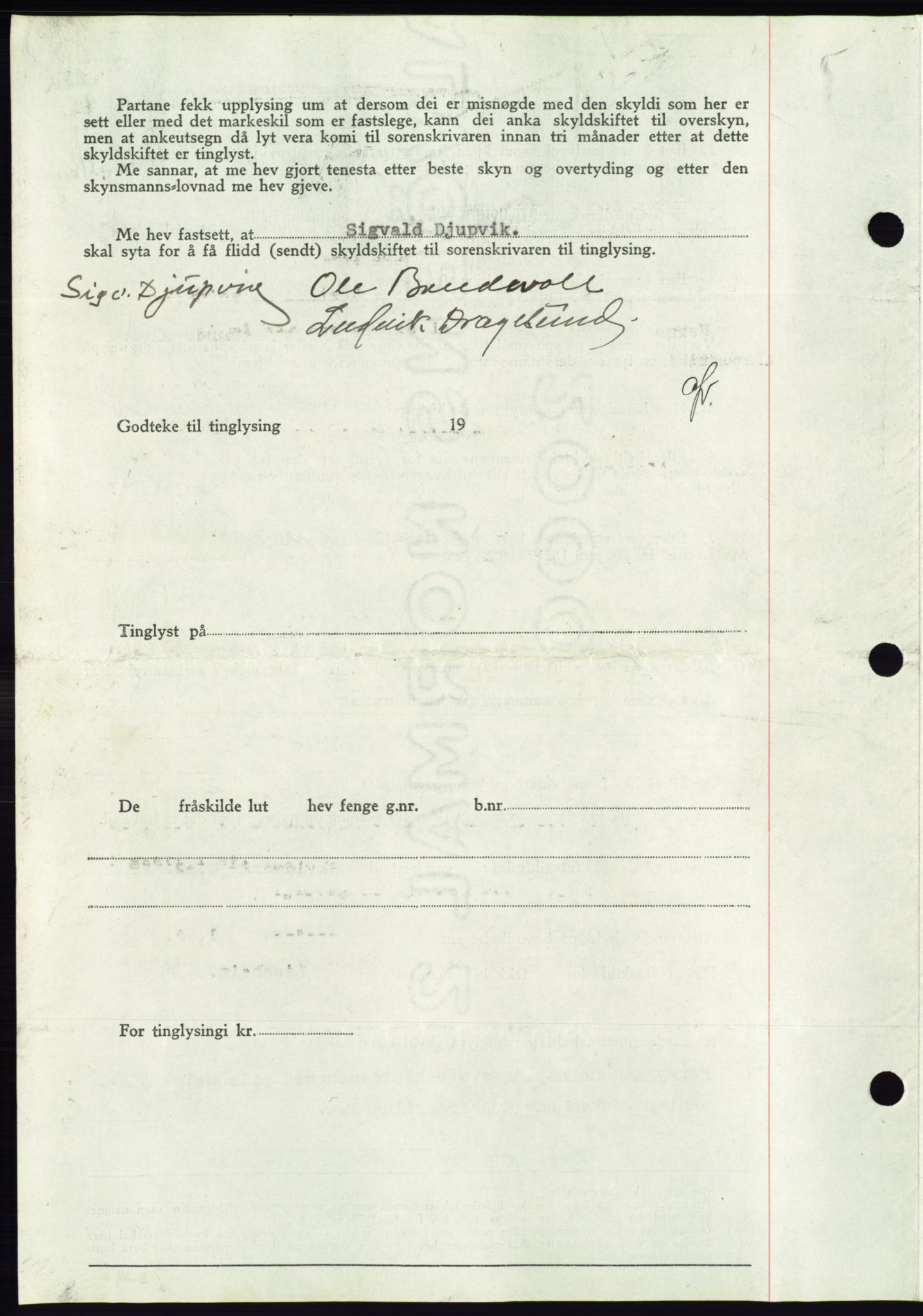 Søre Sunnmøre sorenskriveri, AV/SAT-A-4122/1/2/2C/L0066: Mortgage book no. 60, 1938-1938, Diary no: : 1700/1938