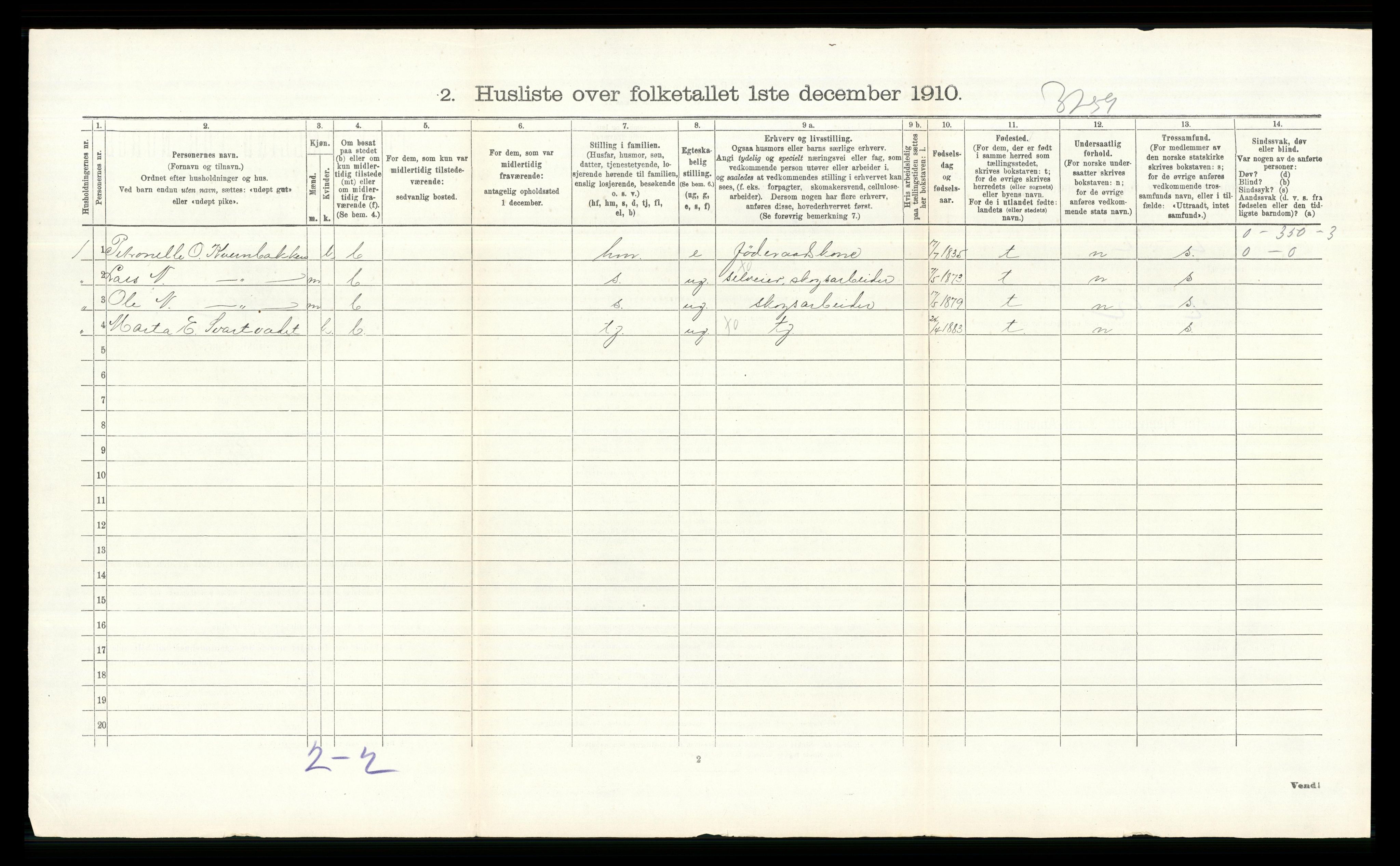 RA, 1910 census for Våler, 1910, p. 1278