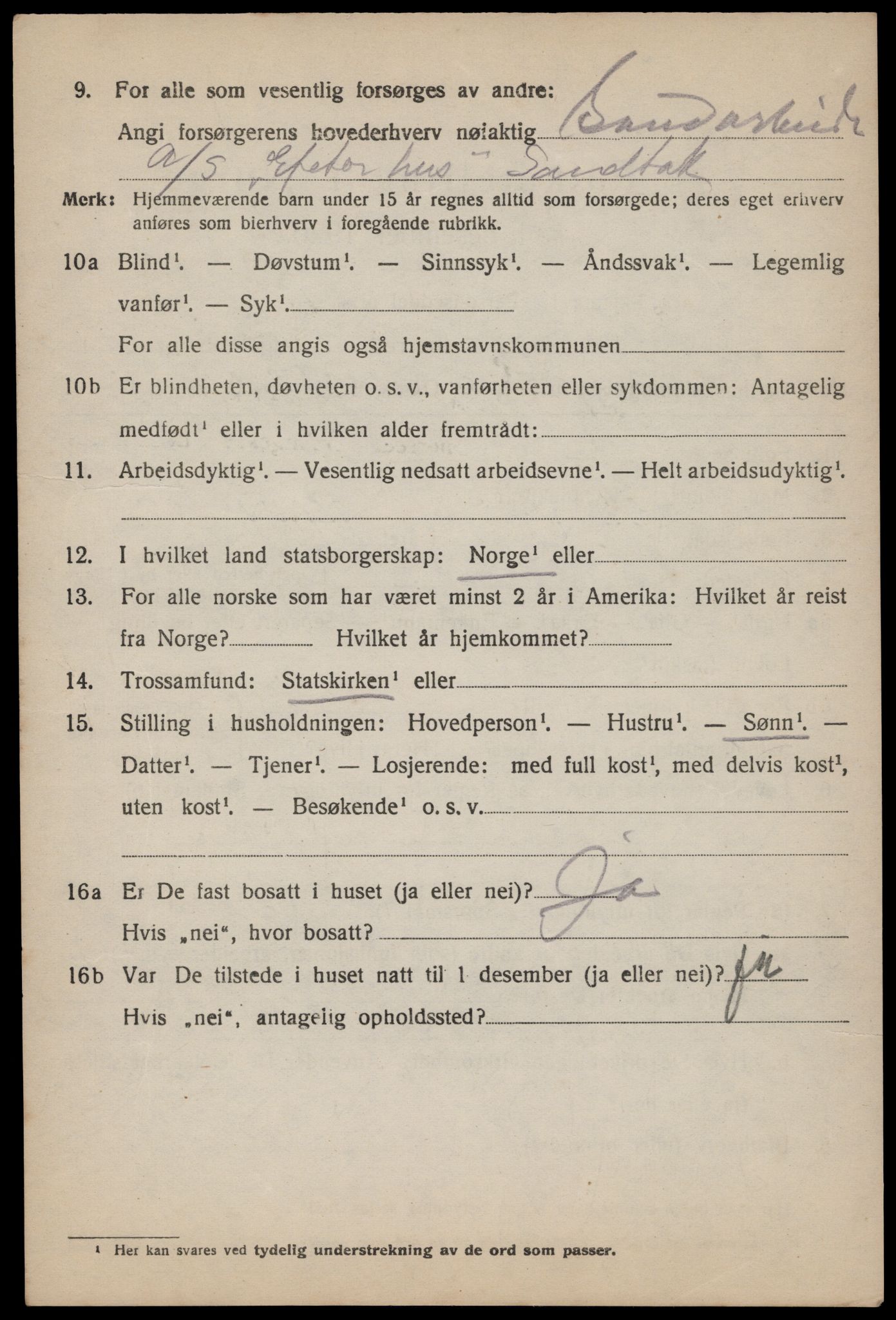 SAST, 1920 census for Forsand, 1920, p. 2760