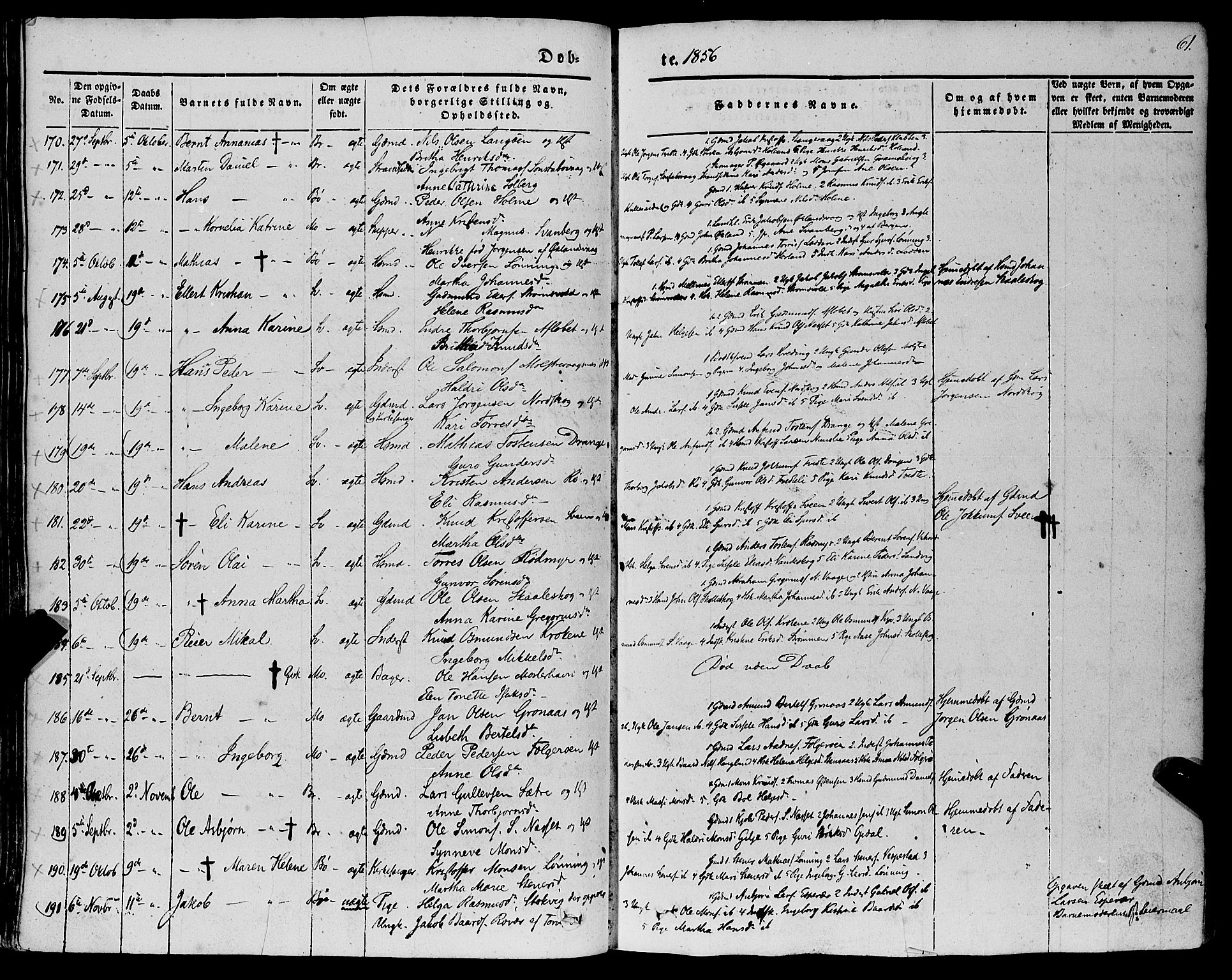 Finnås sokneprestembete, AV/SAB-A-99925/H/Ha/Haa/Haaa/L0007: Parish register (official) no. A 7, 1850-1862, p. 61