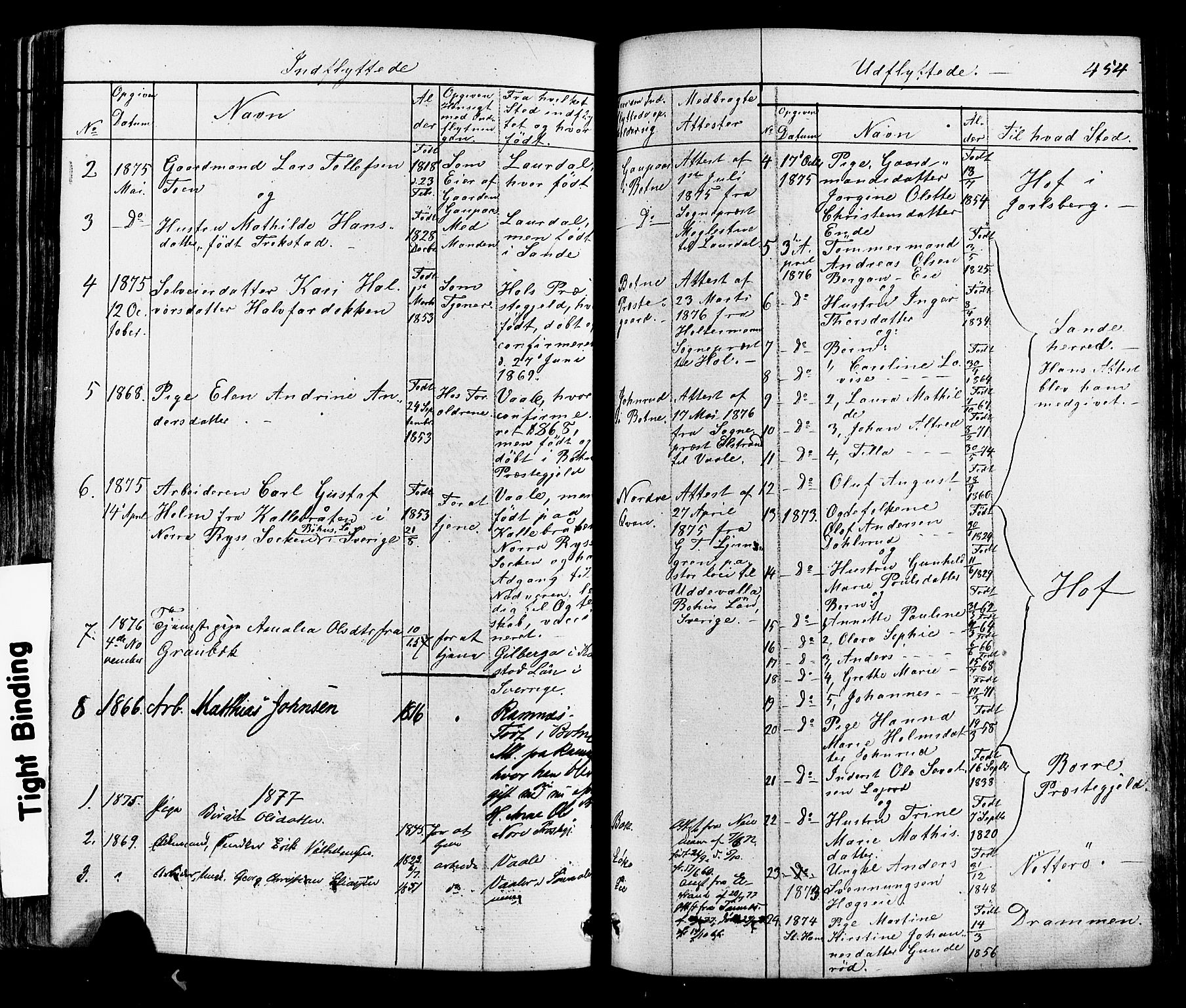 Botne kirkebøker, AV/SAKO-A-340/F/Fa/L0006: Parish register (official) no. I 6, 1836-1877, p. 454