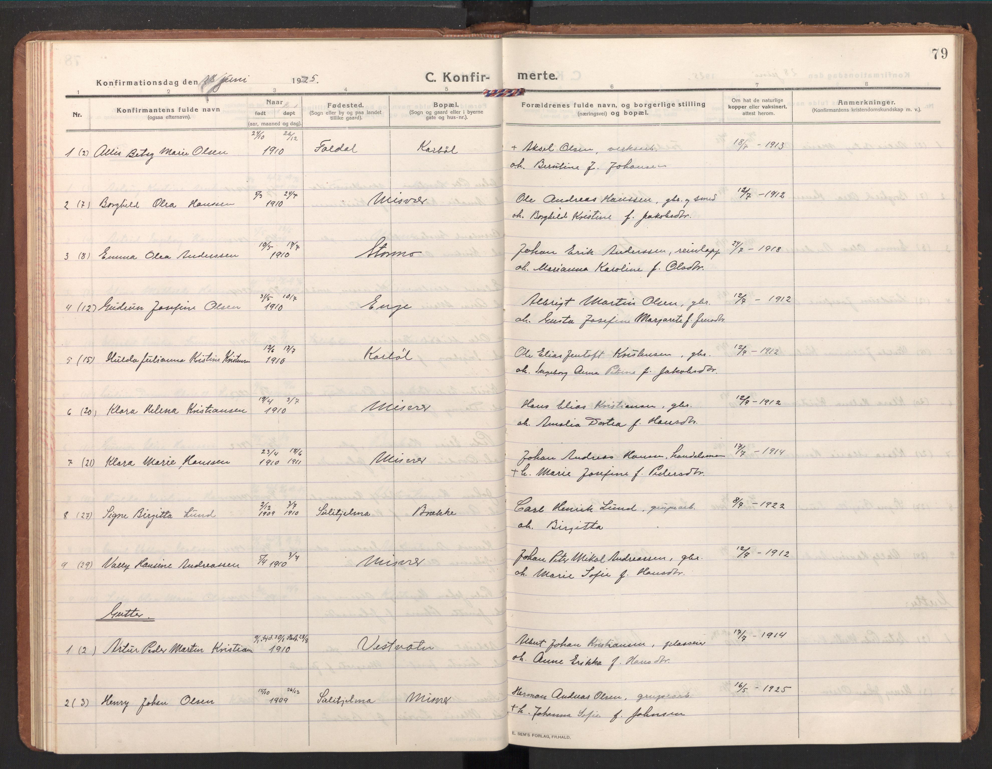 Ministerialprotokoller, klokkerbøker og fødselsregistre - Nordland, AV/SAT-A-1459/848/L0688: Parish register (official) no. 848A01, 1913-1935, p. 79