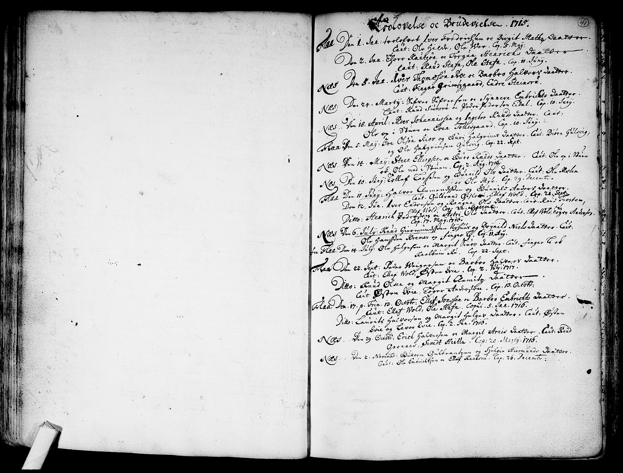 Nes kirkebøker, AV/SAKO-A-236/F/Fa/L0002: Parish register (official) no. 2, 1707-1759, p. 41