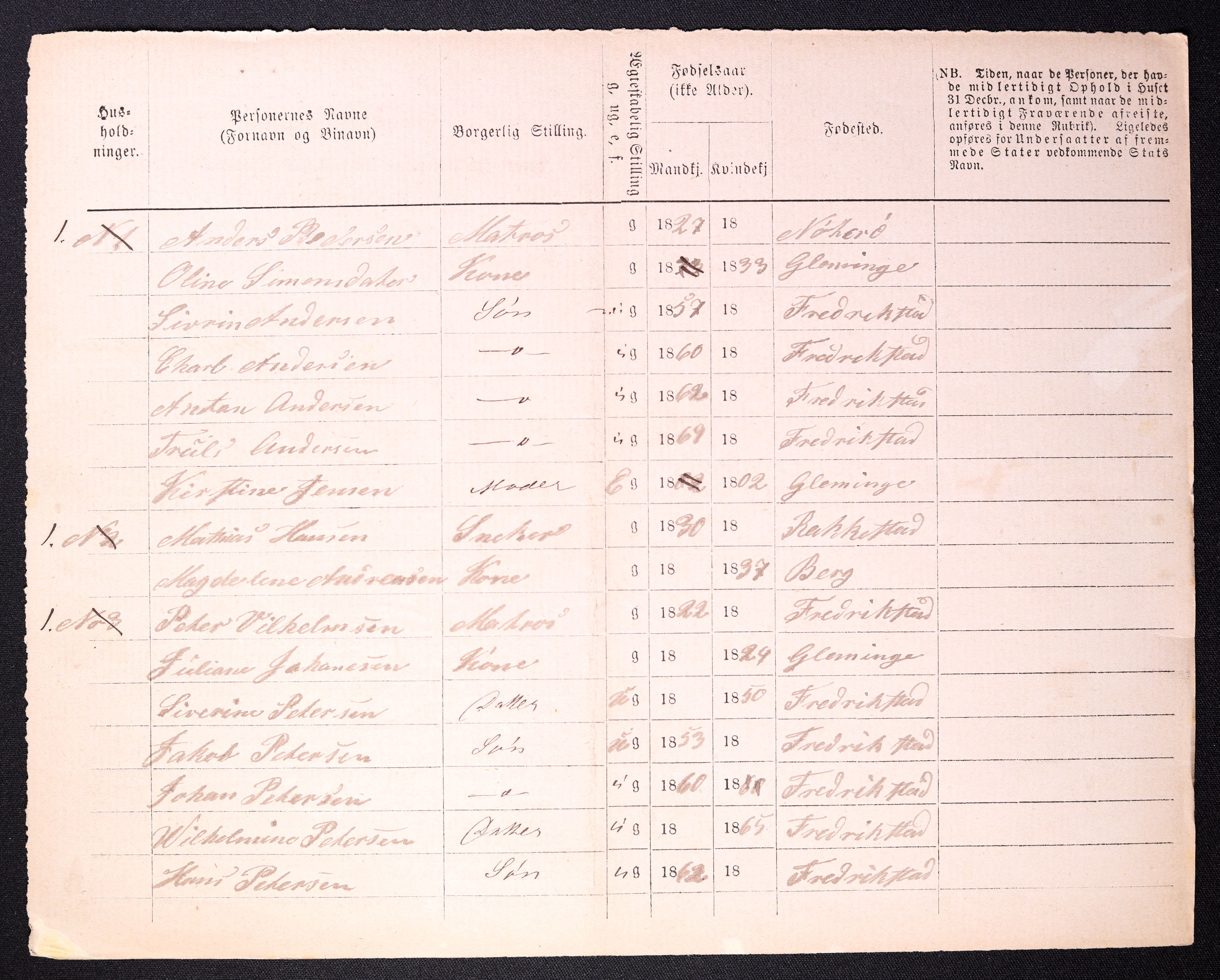 RA, 1870 census for 0103 Fredrikstad, 1870, p. 1142