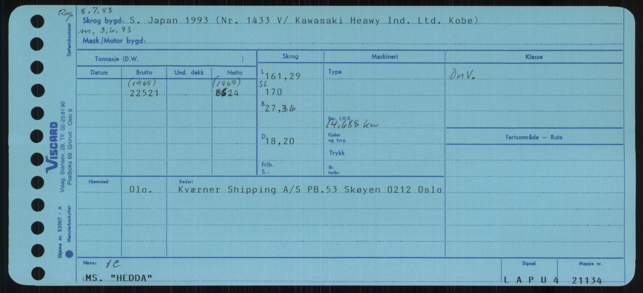 Sjøfartsdirektoratet med forløpere, Skipsmålingen, RA/S-1627/H/Ha/L0002/0002: Fartøy, Eik-Hill / Fartøy, G-Hill, p. 737