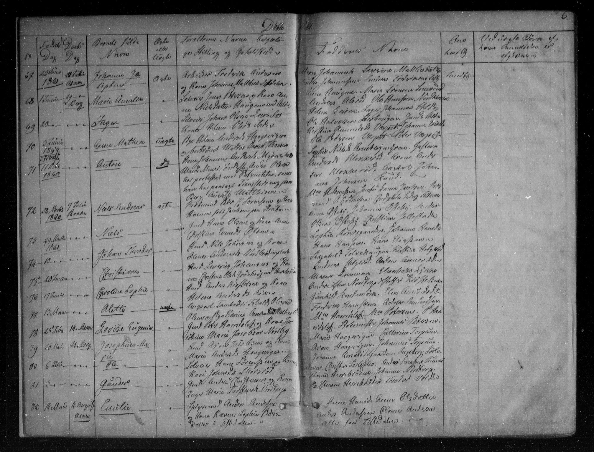 Berg prestekontor Kirkebøker, SAO/A-10902/F/Fa/L0005: Parish register (official) no. I 5, 1861-1877, p. 6