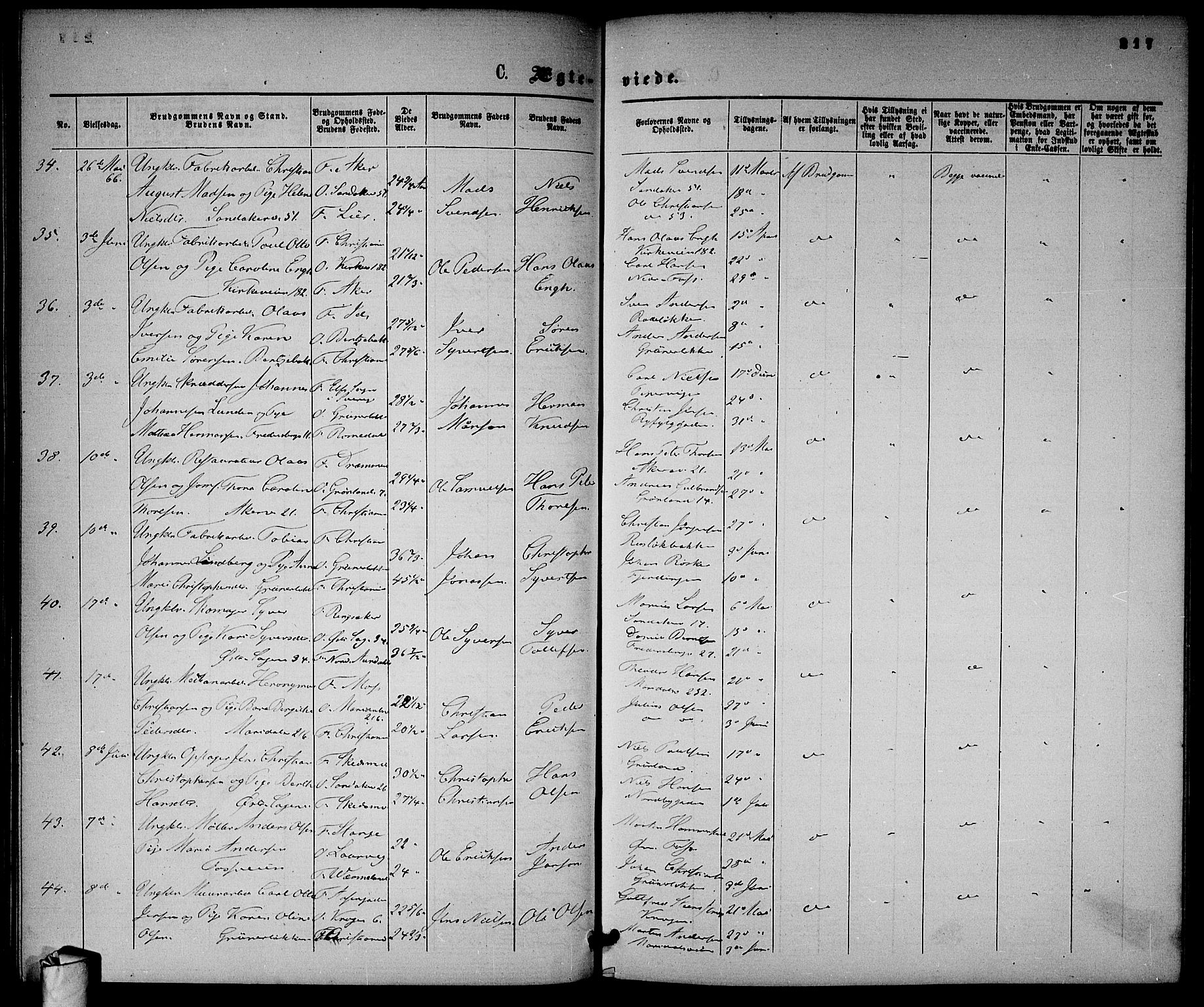 Gamle Aker prestekontor Kirkebøker, AV/SAO-A-10617a/G/L0001: Parish register (copy) no. 1, 1861-1868, p. 217