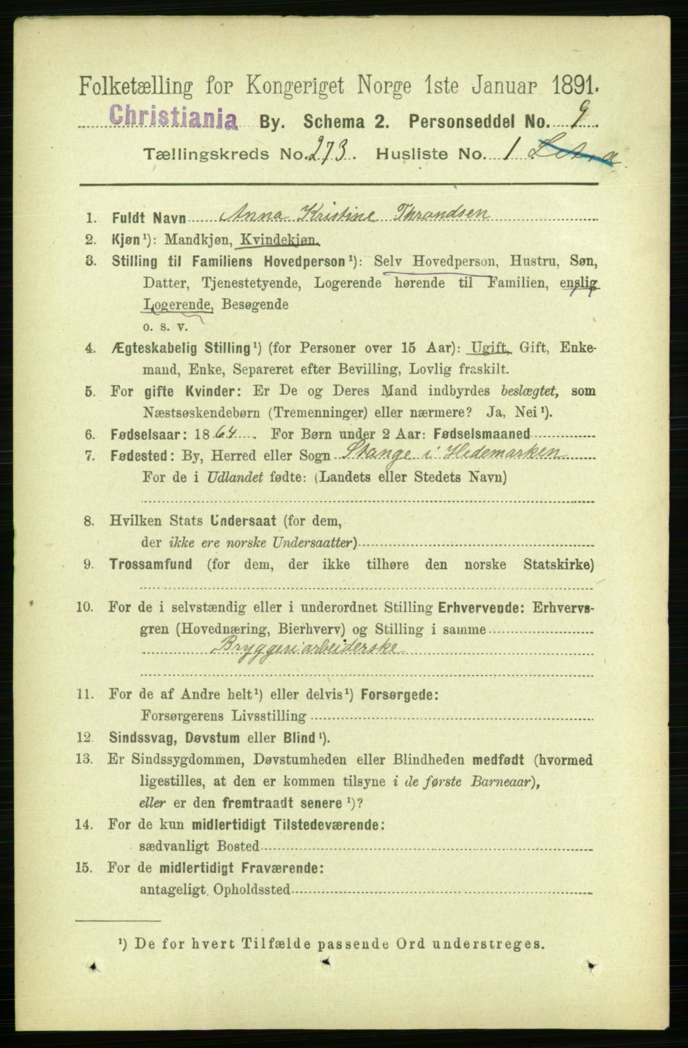 RA, 1891 census for 0301 Kristiania, 1891, p. 165768