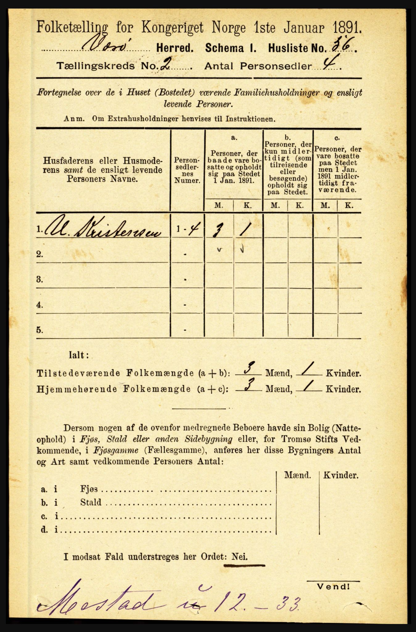 RA, 1891 census for 1857 Værøy, 1891, p. 315